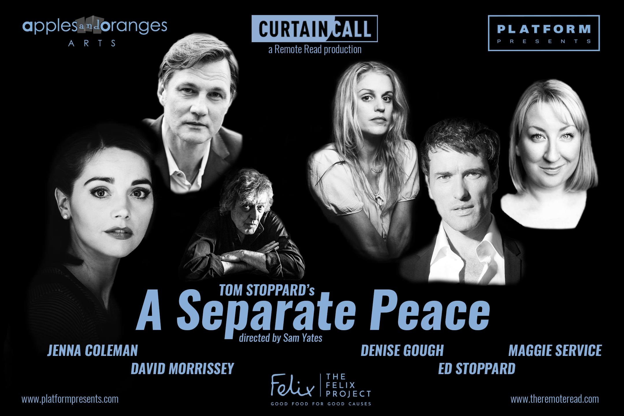 Remote Read - Tom Stoppard's A Separate Peace. To be streamed at  7pm on Saturday 2 May.  William Russell