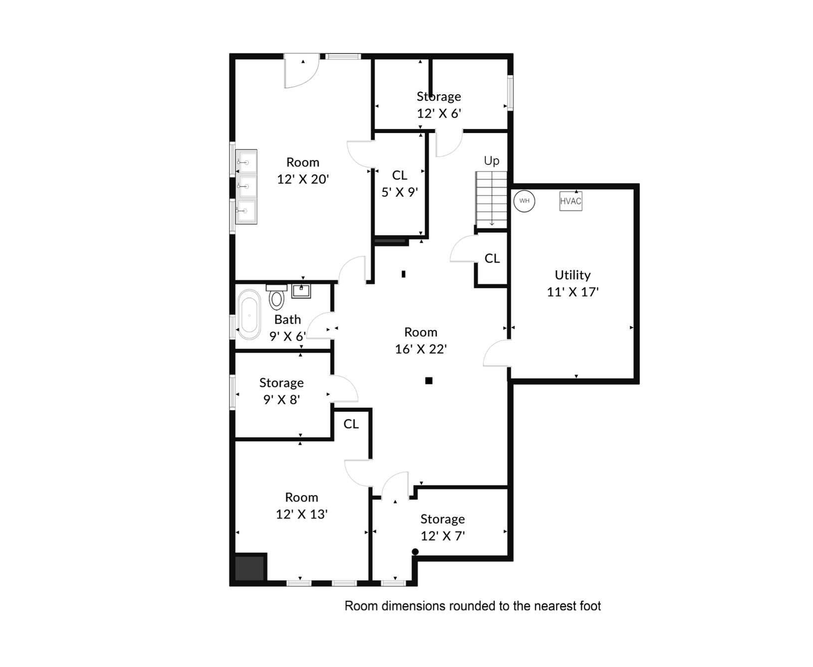 Lower level floor plans for 942 Harvard Avenue East, Seattle WA