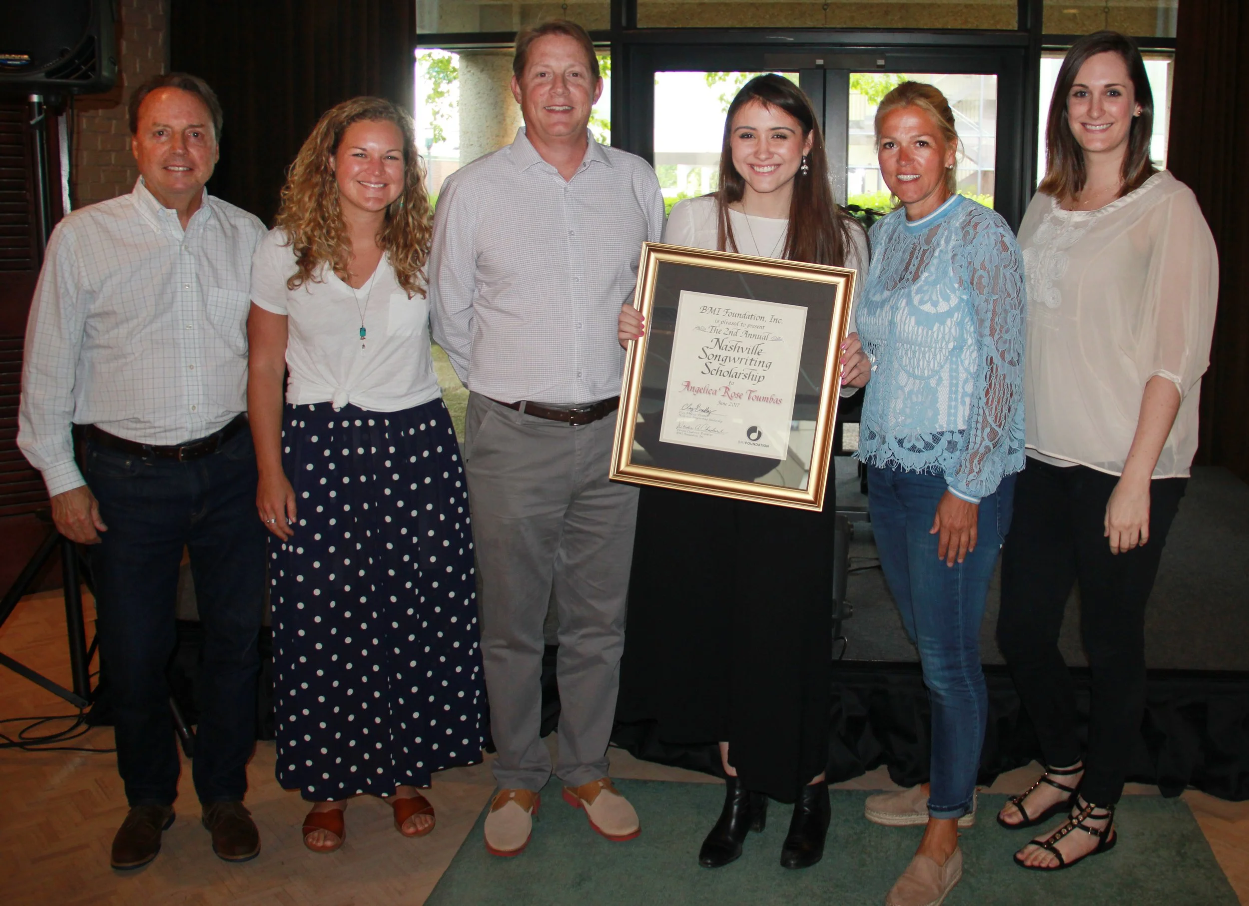(L - R) Jody Williams; Nina Carter; Clay Bradley; Angelica Rose Toumbas; Leslie Roberts; MaryAnn Keen.