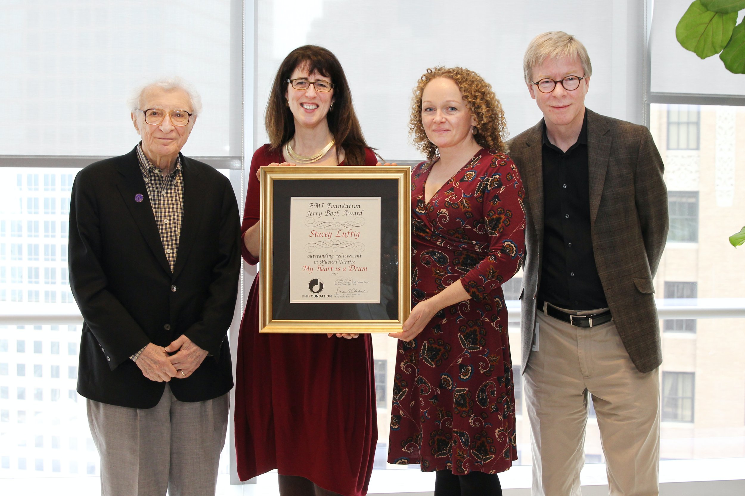 L-R: Sheldon Harnick, Stacey Luftig, Deirdre Chadwick, Pat Cook.