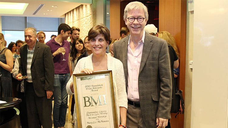  Ellen Schwartz Award winner Mary Liz McNamara with BMI Foundation's Pat Cook. 