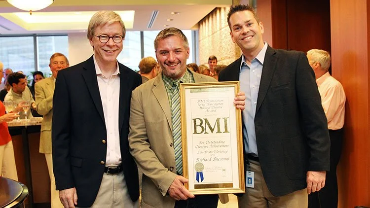  BMI Foundation’s Pat Cook, Harrington Award winner Richard Sheinmel, and BMI Foundation’s David F. Bills. 