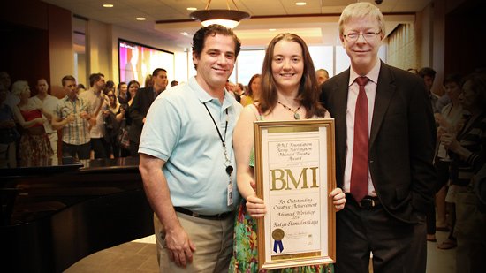  BMI’s Richard Garza, Katya Stanislvskya (Advanced Year Harrington winner) and BMI’s Patrick Cook 