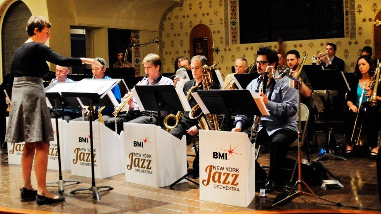  Anna Webber, recipient of the BMI Foundation’s 15th annual Charlie Parker Jazz Composition Prize and Manny Albam Commission, conducts the BMI/New York Jazz Orchestra at the BMI Jazz Composer Workshop’s 26th Annual Showcase Concert on June 27 in New 