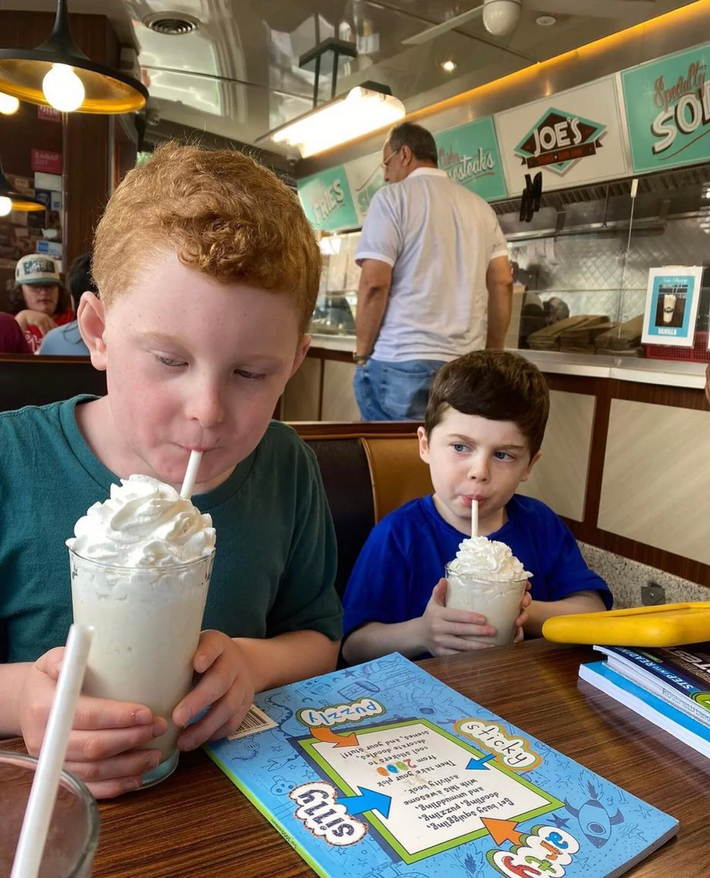 Enjoying a coconut milk milkshake at a quick cheesesteak stop in Philly following the good visit to Children&rsquo;s Hospital of Philadelphia! Teddy has kicked butt and was able to say goodbye to the feeding tube for good after his checkup! A few mor
