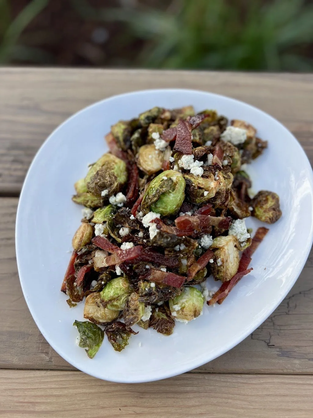 Chef Joe Jackson’s Holiday Lavender Brussels Sprouts with Bacon &amp; Blue Cheese