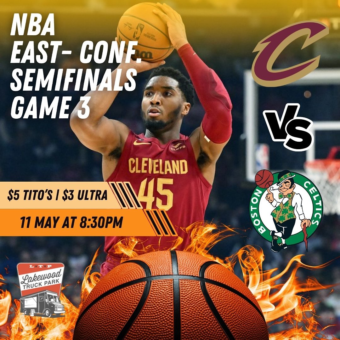 GAME 3 IS TONIGHT!!
@cavs had a great game last Thursday. Come cheer them on tonight against the @celtics at 8:30pm. Drink Specials running throughout the game and local food trucks🏀🍻