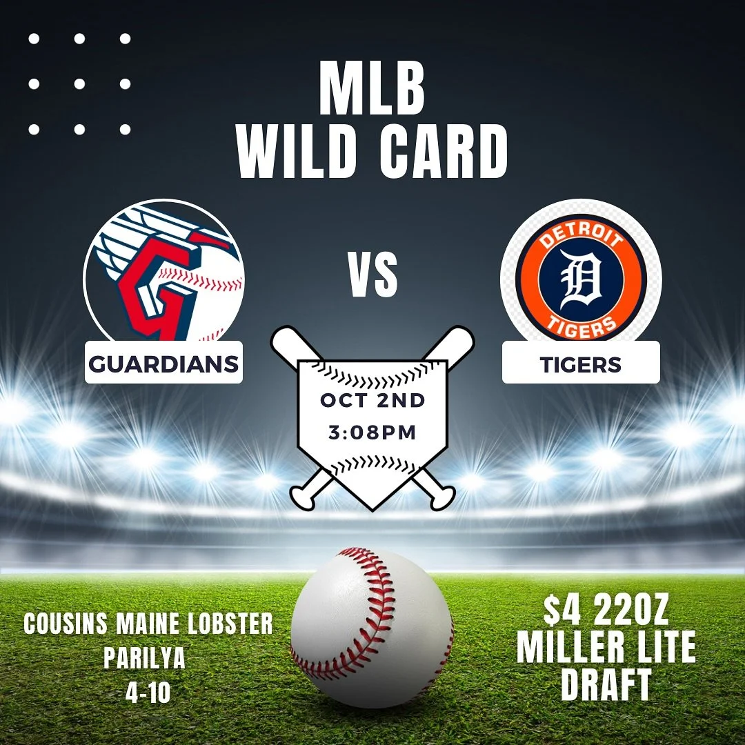 FINAL WILD CARD GAME🎉⚾️
Stop in to watch with us and catch @parilyacle and @cousinsmainelobster here!