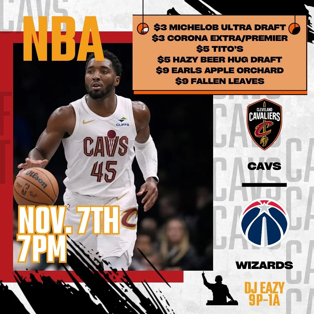 Come watch the cavs with us tonight and enjoy some drinks on special!🏀