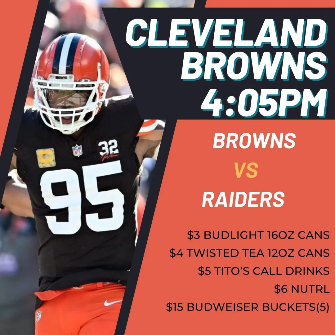 Stop by tonight for the browns vs raiders game!
Drink specials available during the game🍻
Grab some food from @dawgbowlfoodtruck 4pm-10pm!