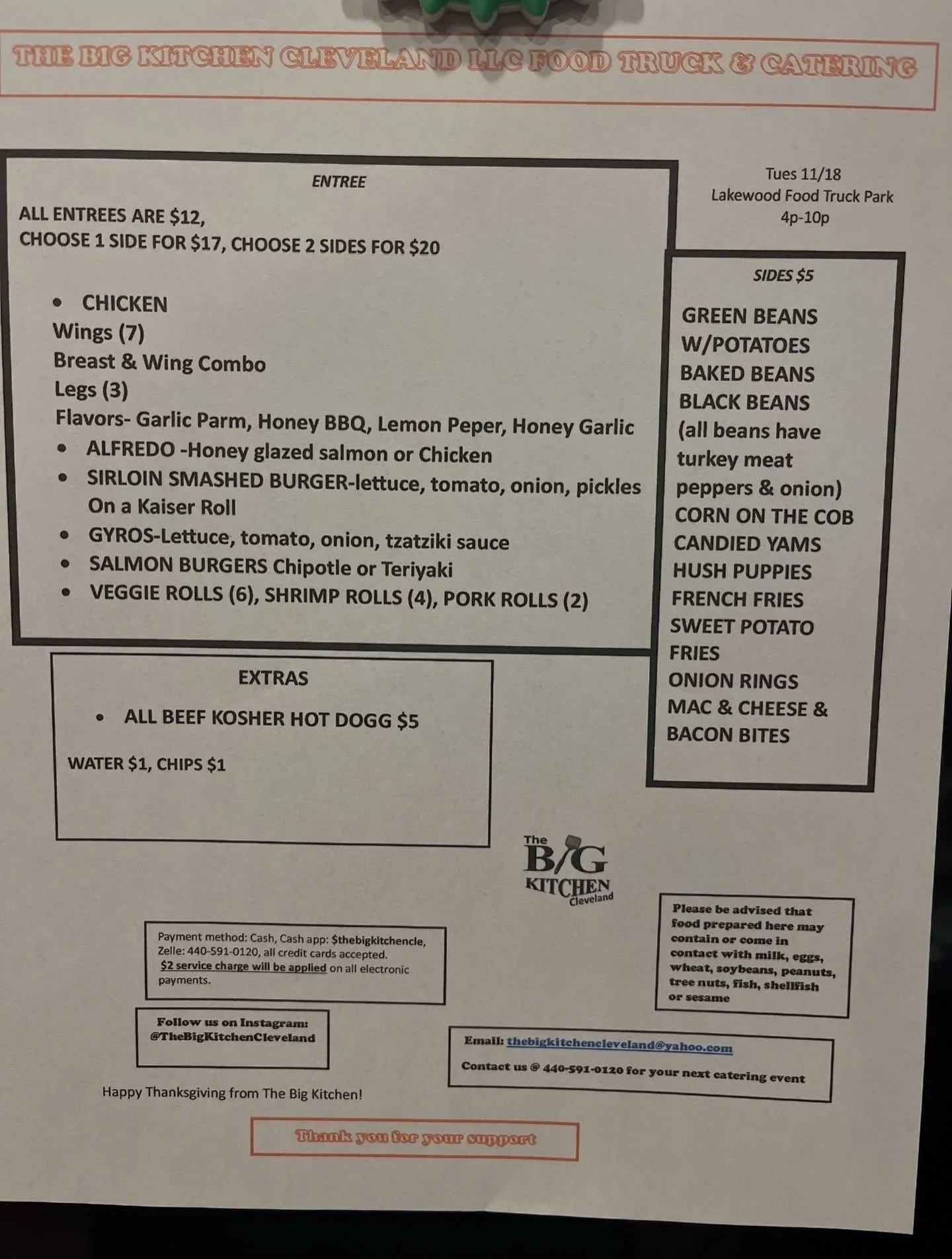 Stop in and play bingo tonight 7pm-9pm hosted by DJ EAZY!
@thebigkitchencleveland 4pm-9pm!