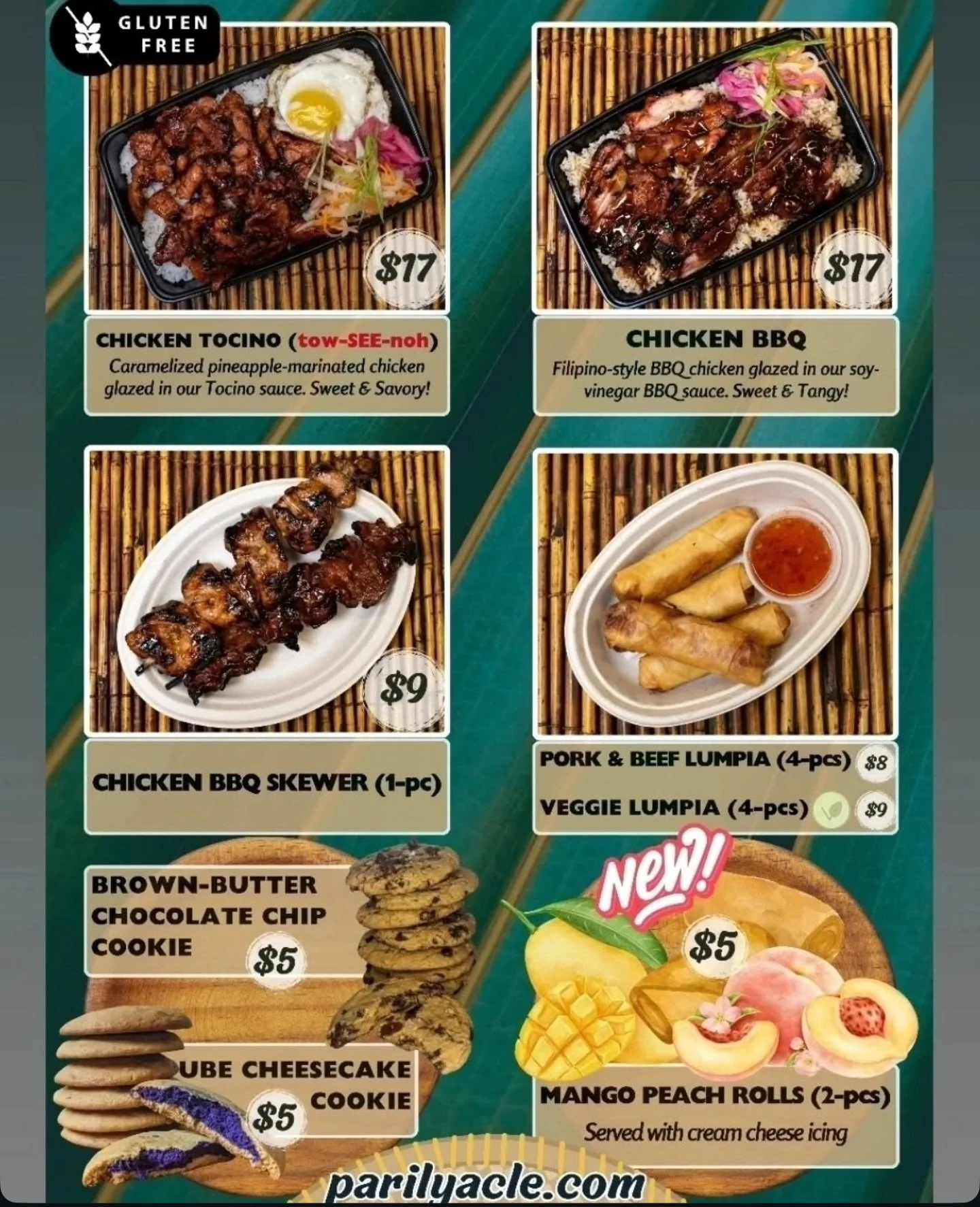 @parilyacle is serving up some tasty Filipino food ALL DAY!
11am-10pm! Stop in for a bite🎉