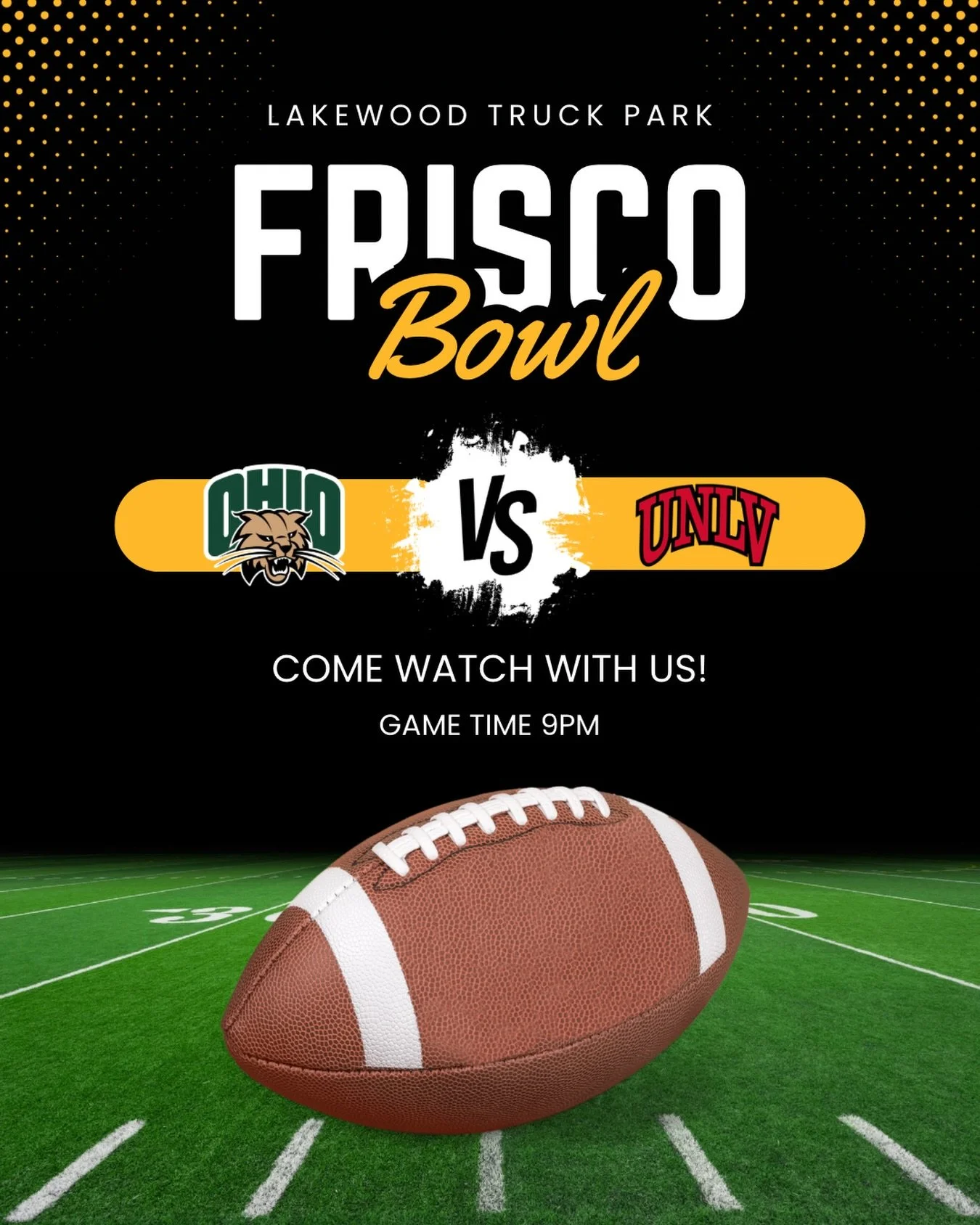 We&rsquo;re showing the Frisco Bowl tonight! Stop by and enjoy a few drinks with us🏈