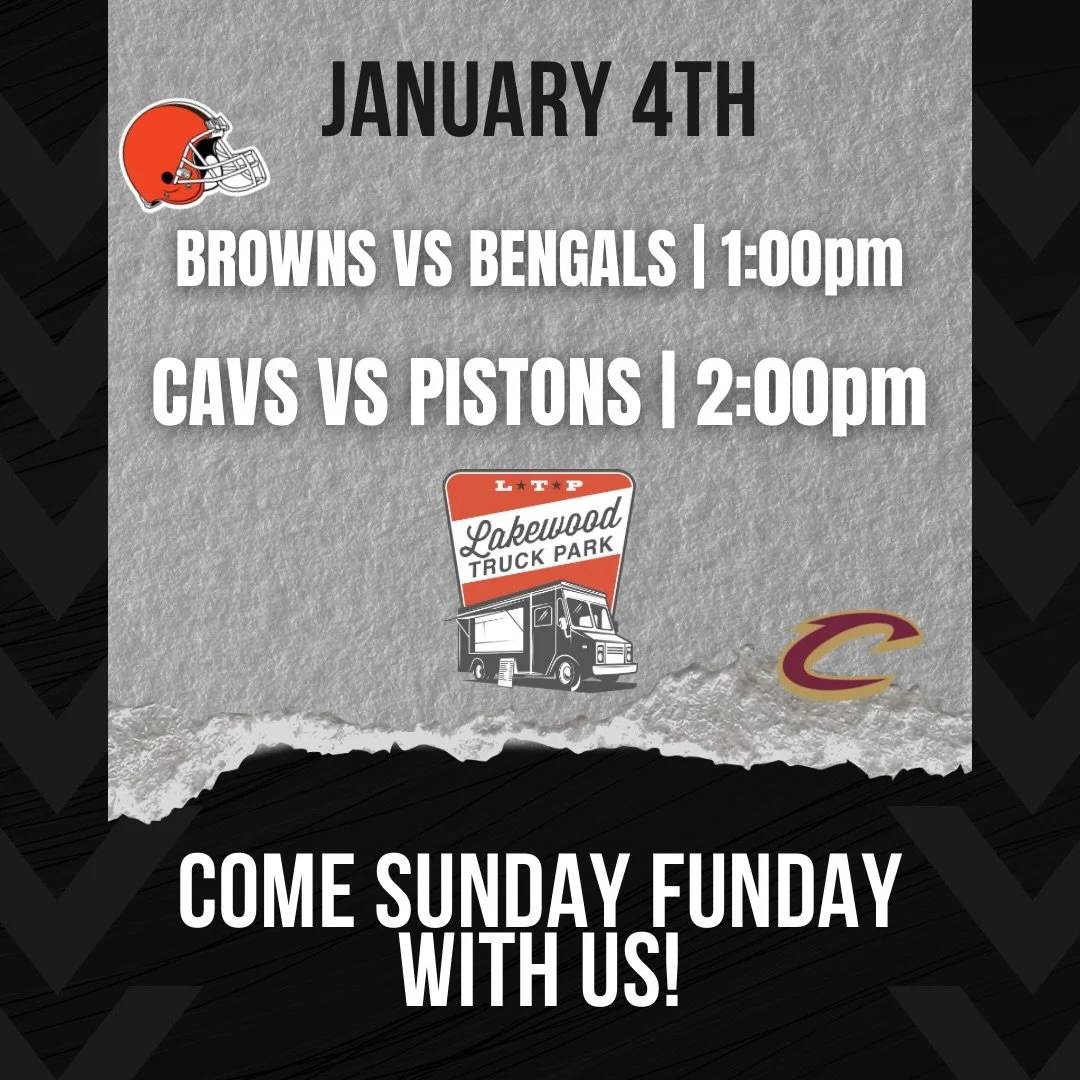 Come watch the browns and Cavs with us today!
Drink specials available during both games
BROWNS:
$3 Budlight 16oz cans
$4 twisted tea 12oz cans
$5 tito&rsquo;s call drinks
$6 nutrl
$15 budweiser buckets(5)

CAVS
$3 michelob ultra draft
$3 corona extr