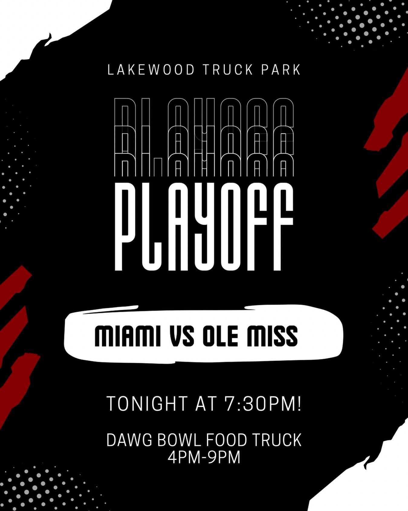Come watch Miami take on Ole Miss tonight!! Don&rsquo;t forget to stop for food outside with @dawgbowlfoodtruck