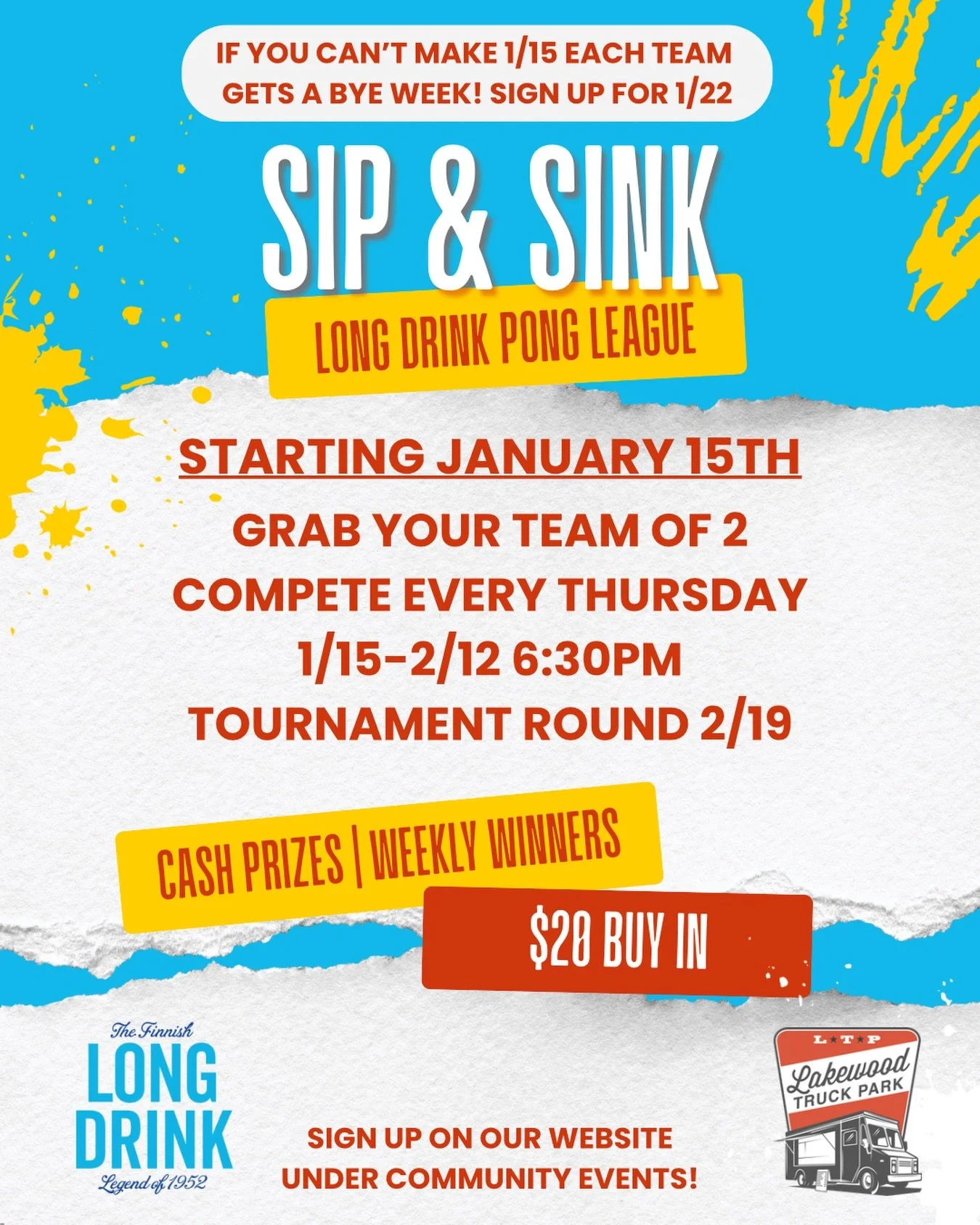 BEER PONG LEAGUE STARTS TODAY!! Can&rsquo;t make it today but still want to play? Each team gets 1 bye!! You can use your bye for today&rsquo;s game and start next week! Sign up on our website🎉
Grab a partner and get ready for some friendly competit