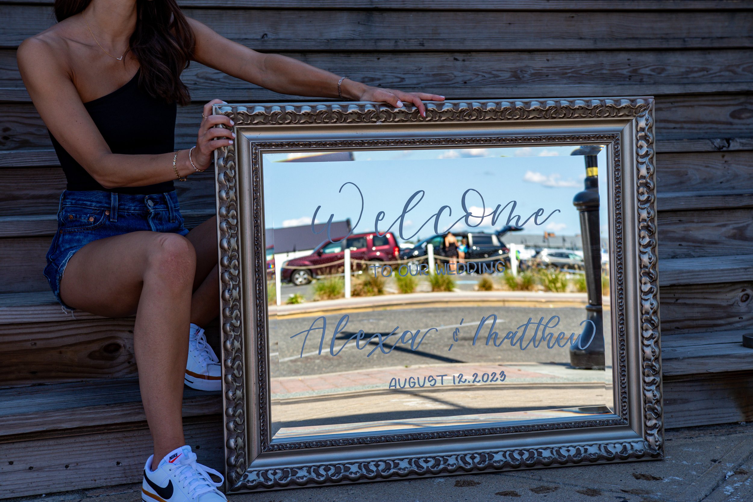 Chic welcome sign for a Jersey Shore wedding