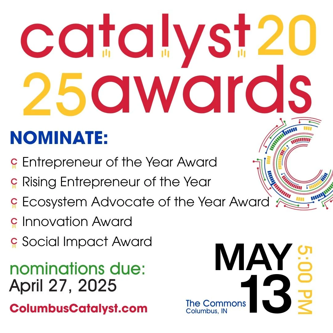 Deadline Extended to April 27th at Midnight! 

Catalyst Columbus Ecosystem Awards

Join us as we celebrate the remarkable contributions of entrepreneurs and ecosystem builders in Bartholomew County! The Catalyst Columbus Ecosystem Awards honors indiv