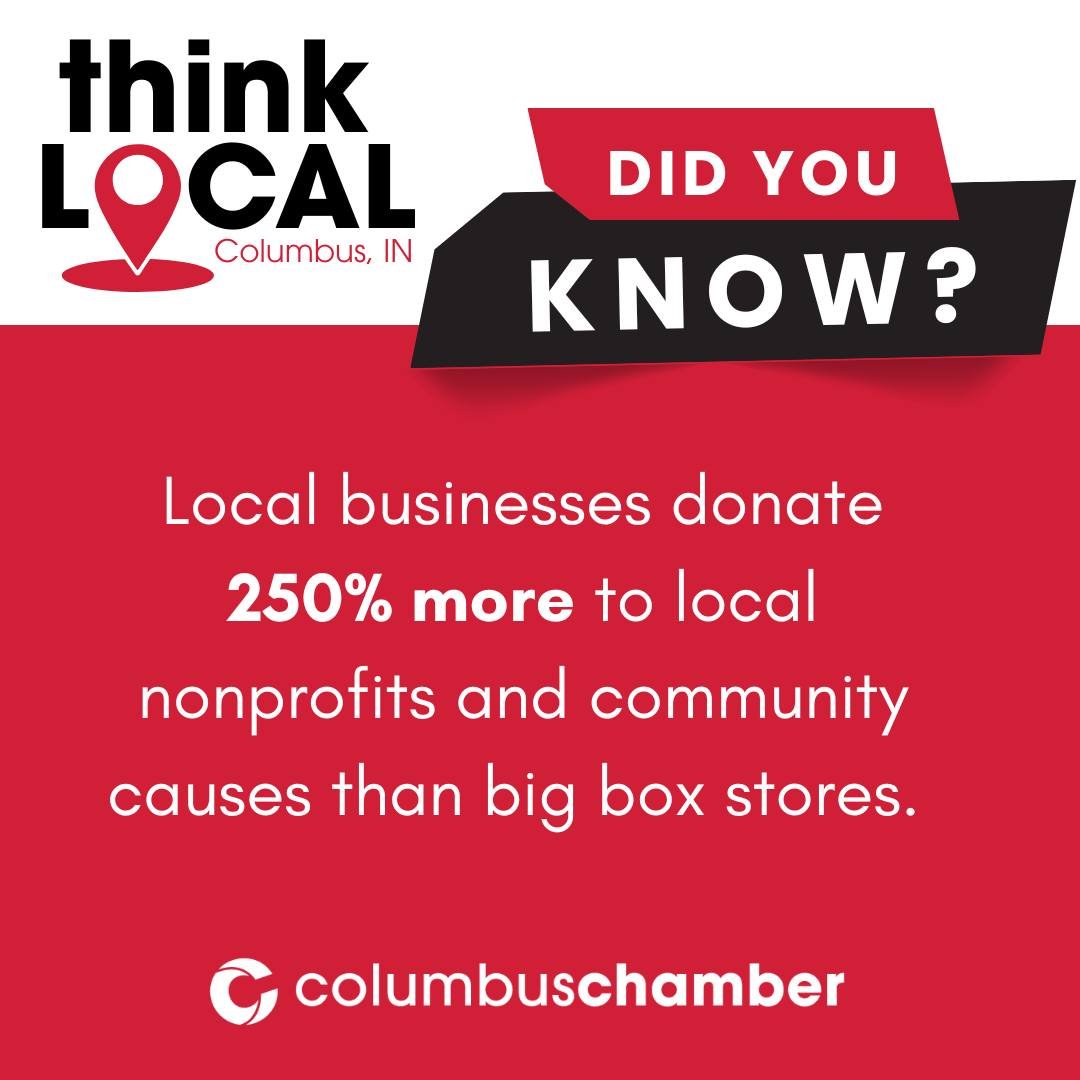 When you shop small, you&rsquo;re helping support neighbors, nonprofits, and community programs that make Columbus stronger.  Thank you local businesses for pouring into our community!

Follow @columbusindianachamber  business spotlights, shopping in