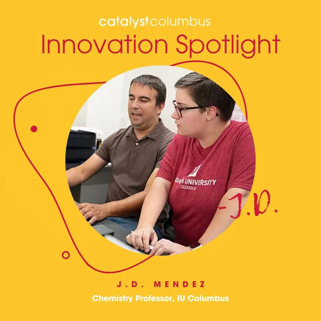 Our community continues to push boundaries, spark new ideas, and create solutions that move us all forward.  IU Columbus Chemistry Professor J.D. Mendez is transforming challenging science concepts with engaging, hands-on learning tools. Supported by