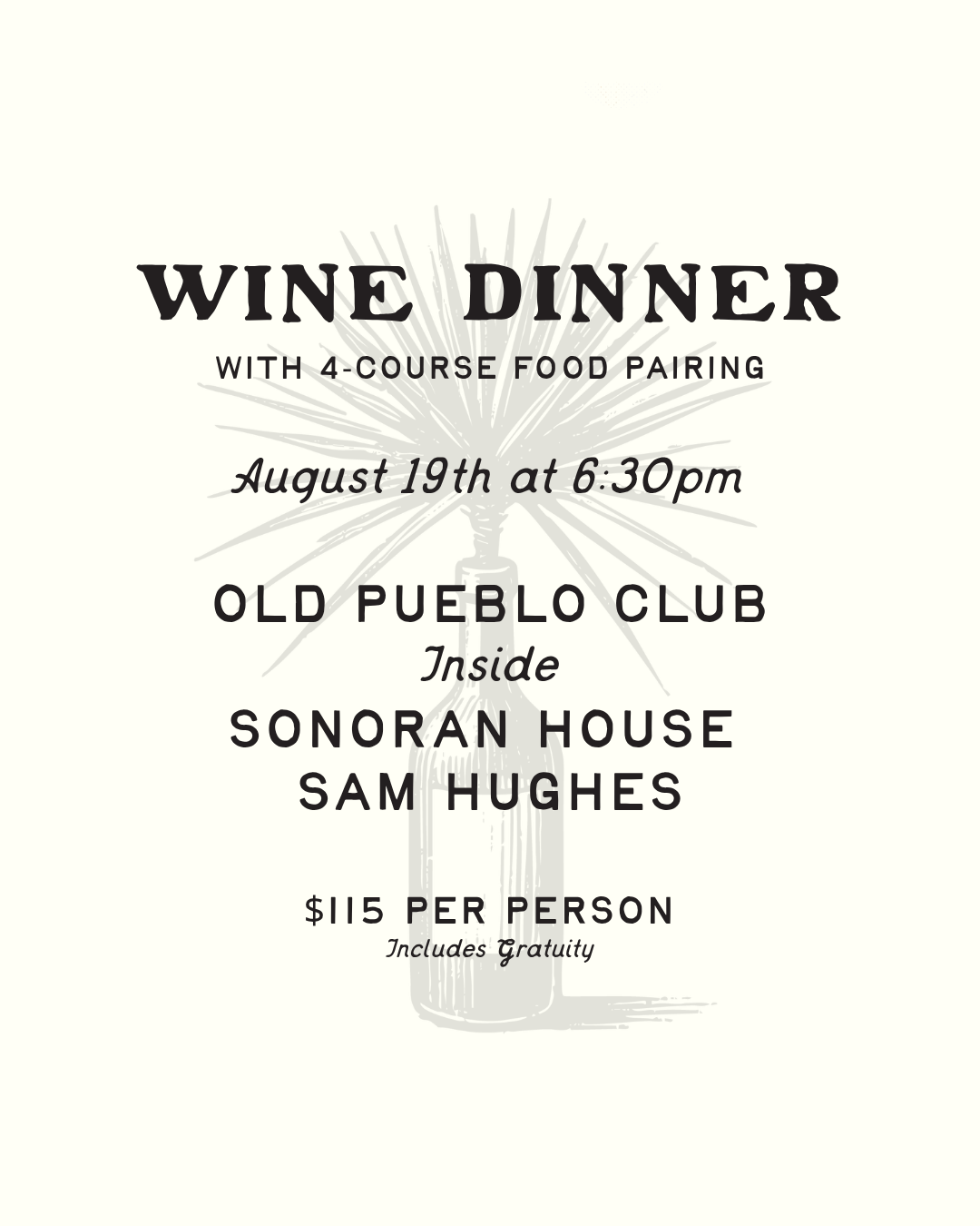 Wine Dinner at Old Pueblo Club