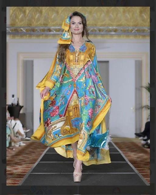 V Cut Silk Dress