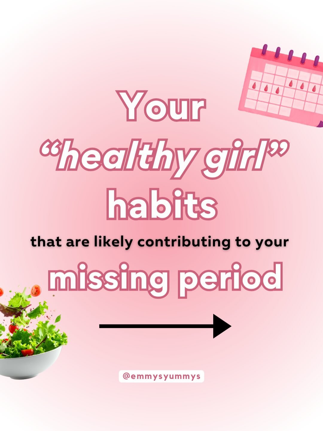If you your period is MIA, it might be worth looking into how many &ldquo;healthy&rdquo; habits you have that might just be creating more stress on your body😬

Your period is essentially your 5th vital sign as a woman - and when it goes missing alto