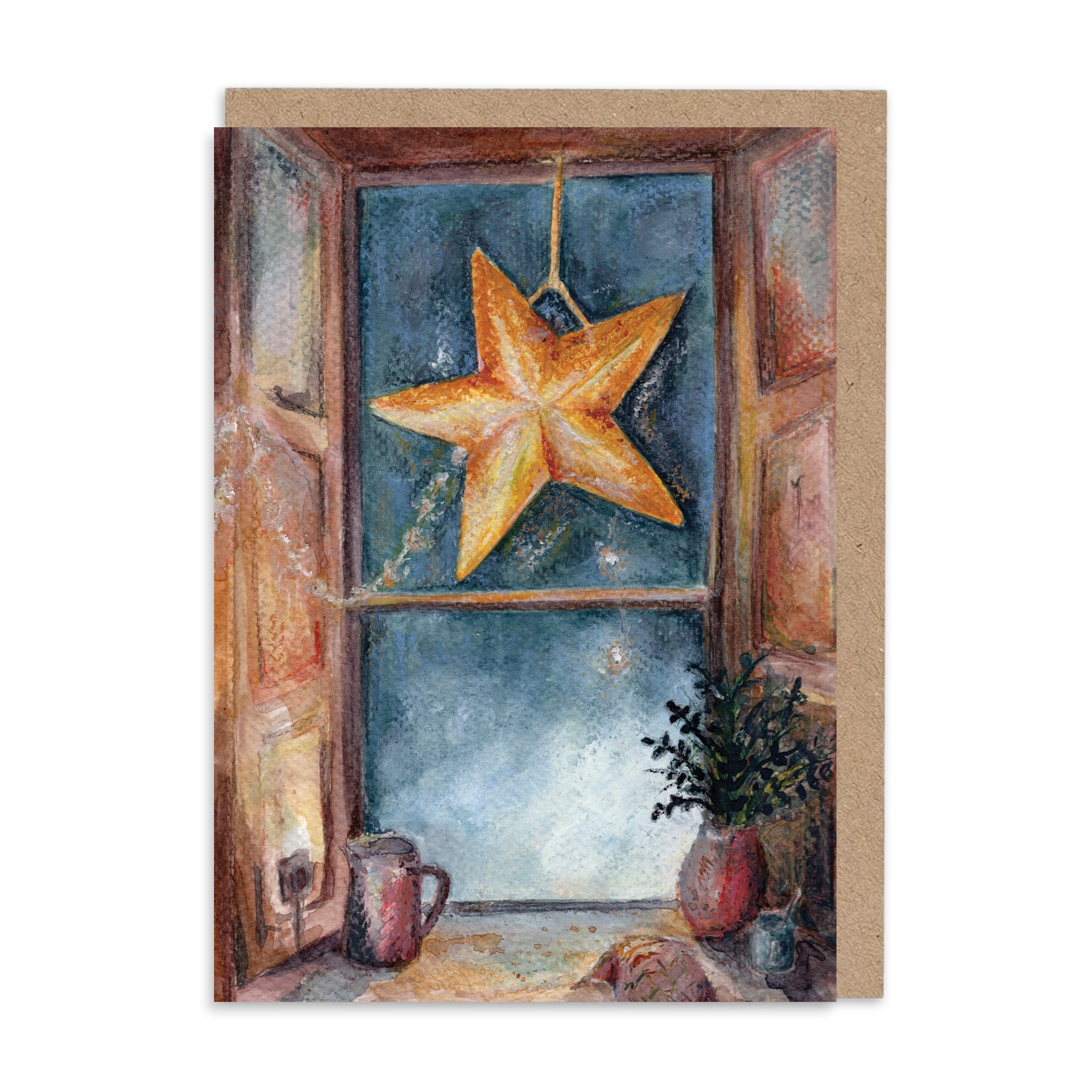 Festive Window Christmas Card