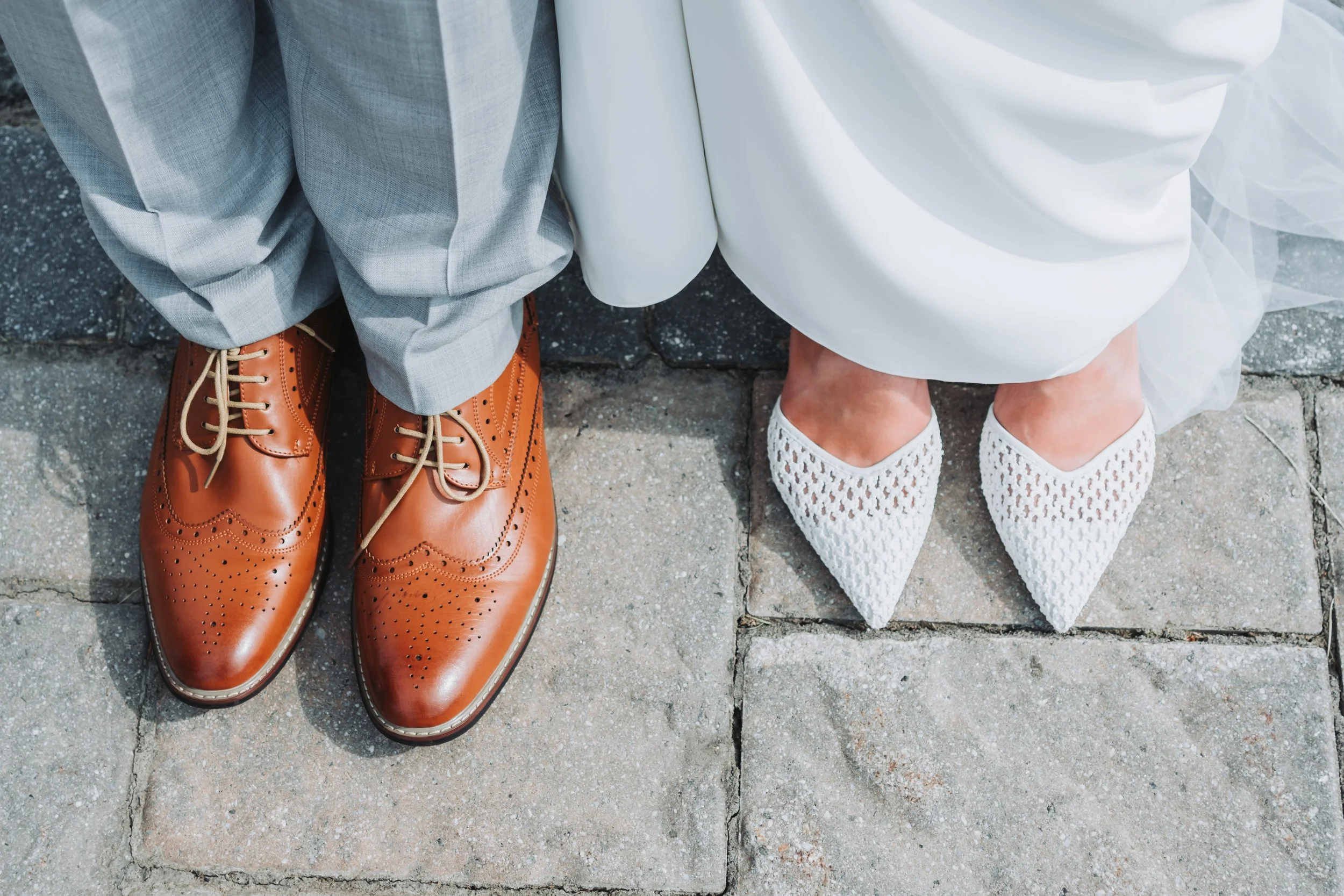 Saratoga Springs NY Wedding couple shoes detail shot