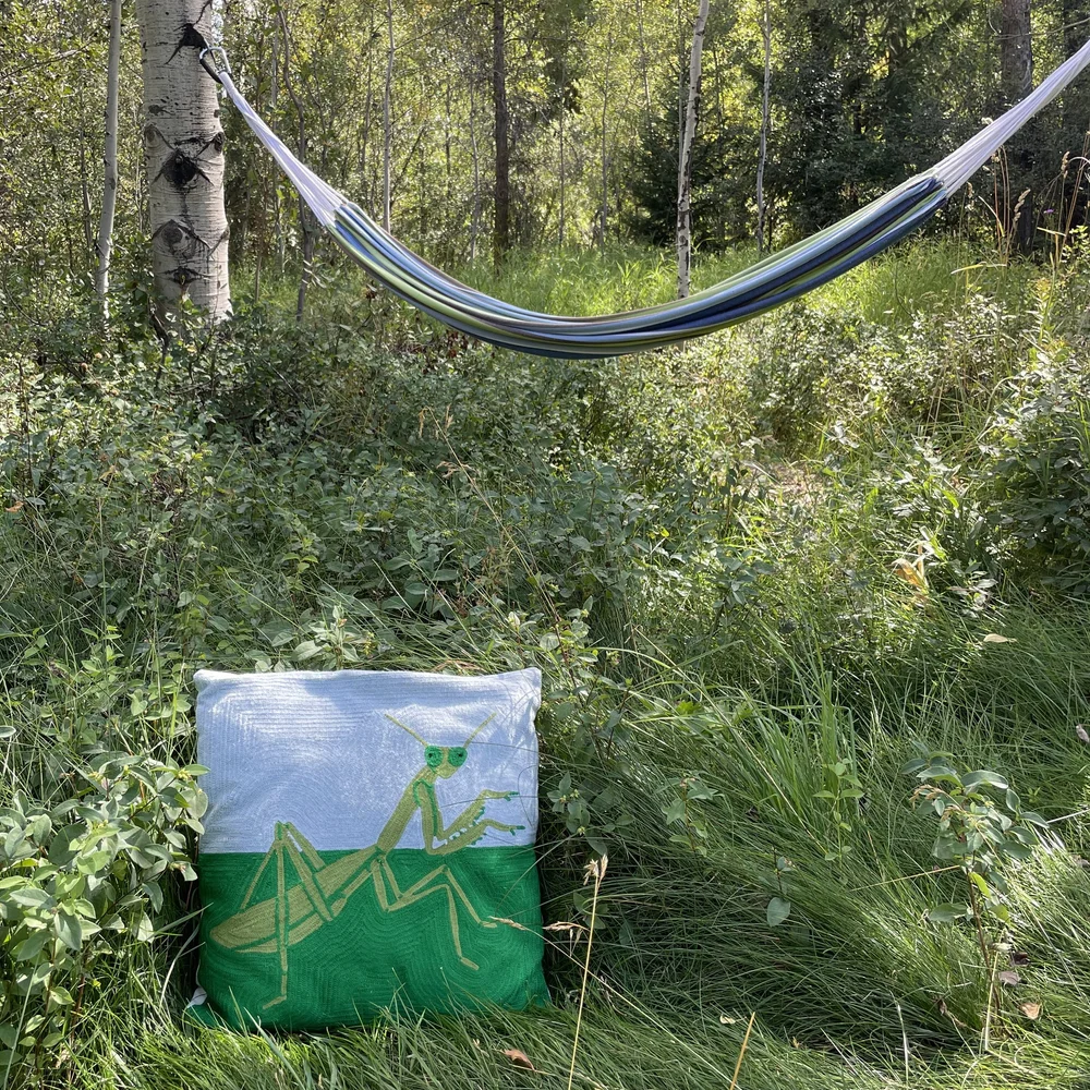 Praying Mantis at the Park Throw Pillow Case *Limited Pre-Order