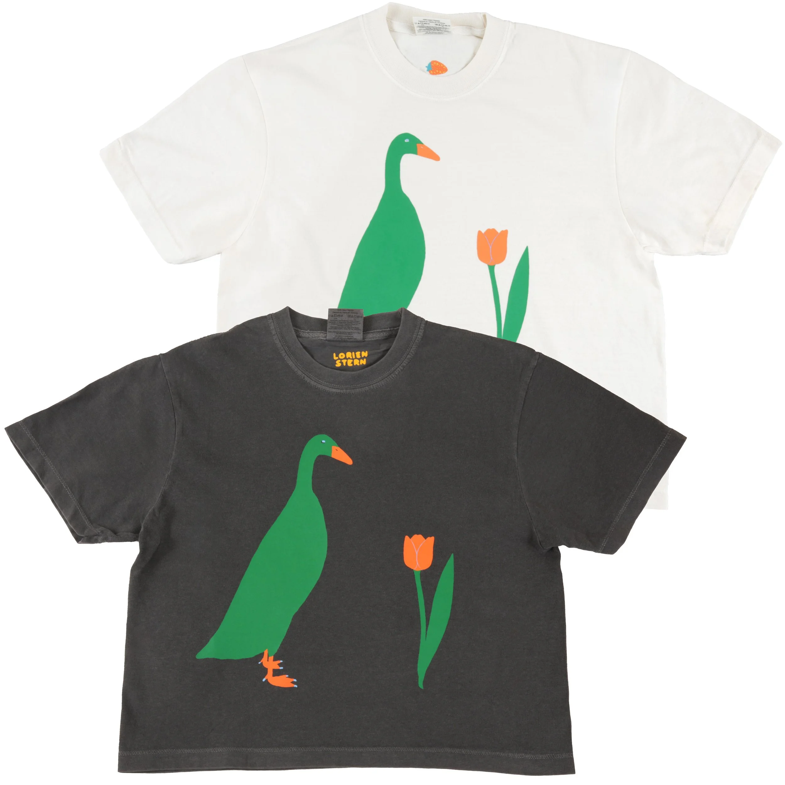 Duck and Tulip Boxy Crop Tee