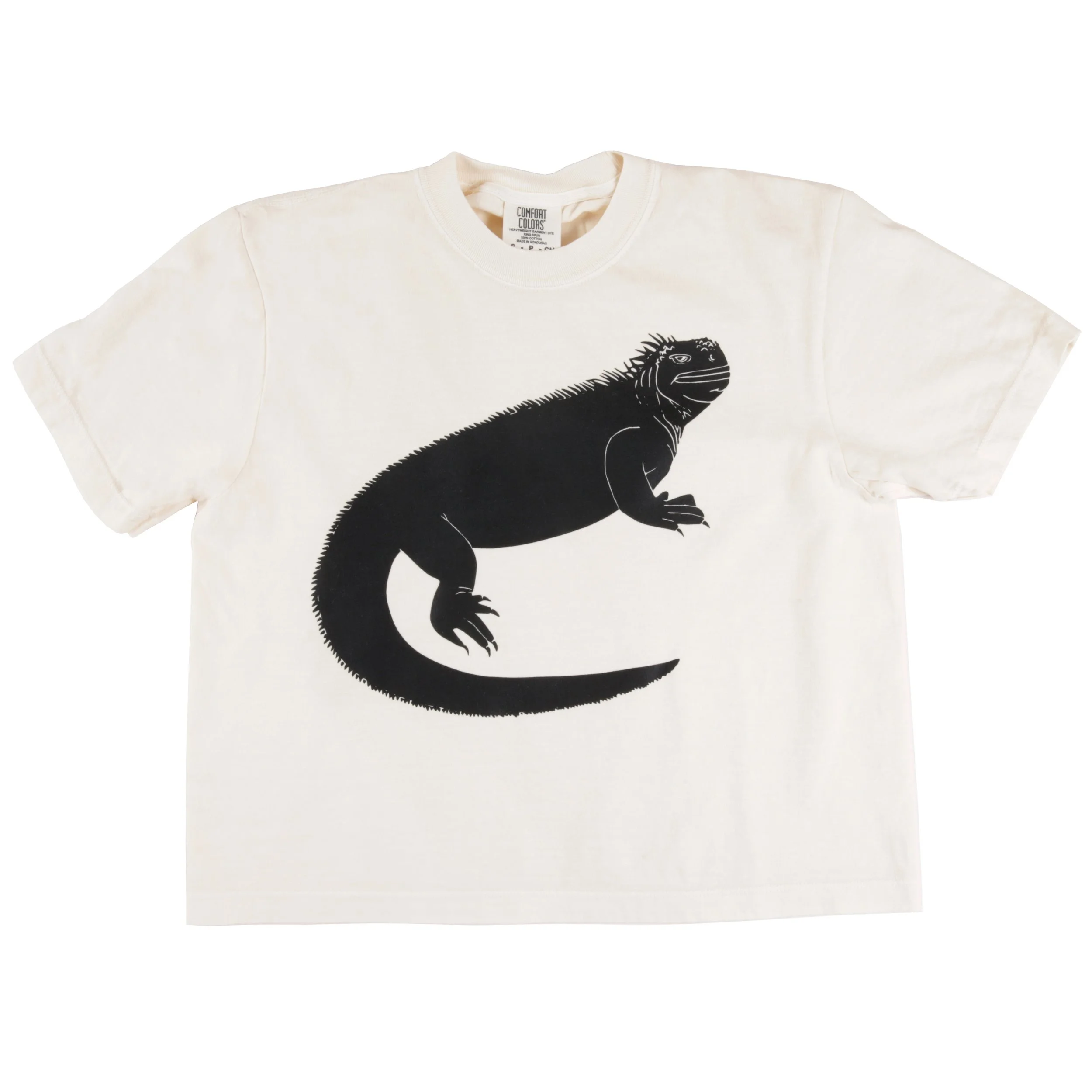 Marine Iguana in the Clouds Boxy Crop Tee