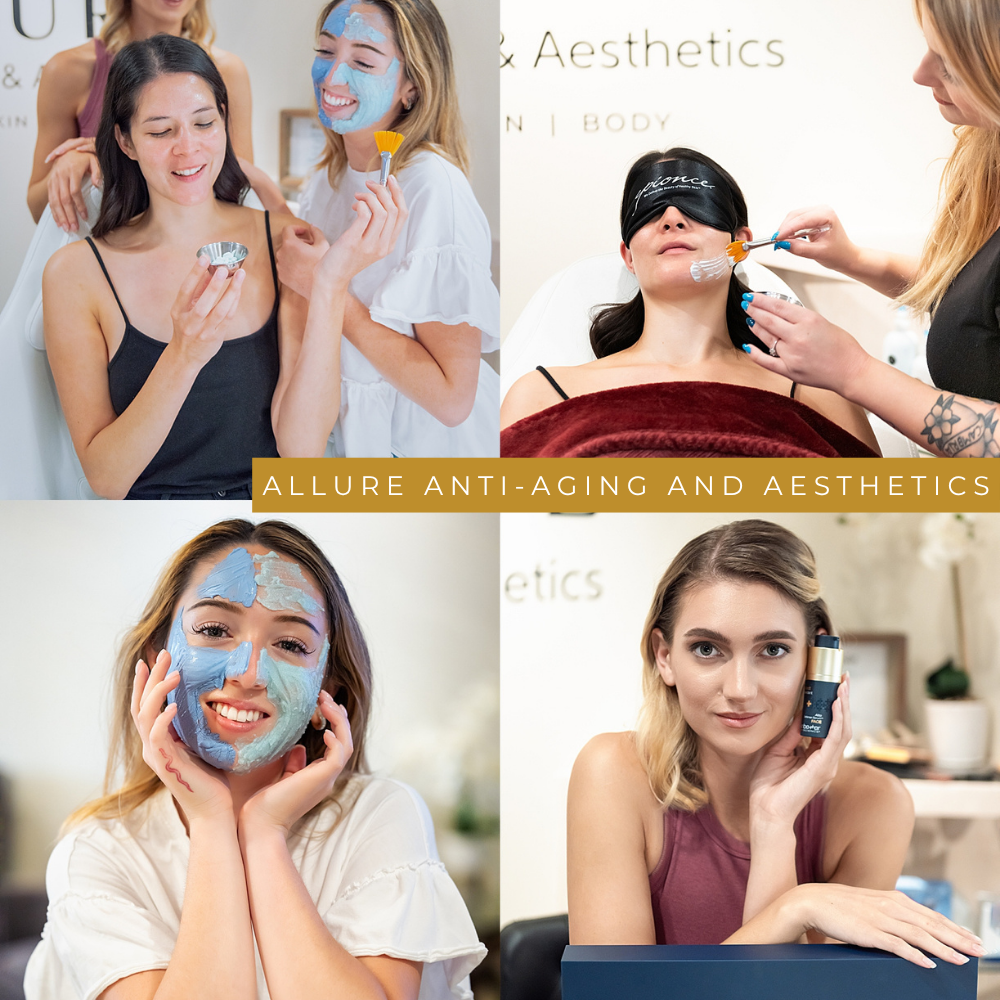 Branding photographs for an aesthetics clinic: facials, face masks and skincare products in the treatment room.