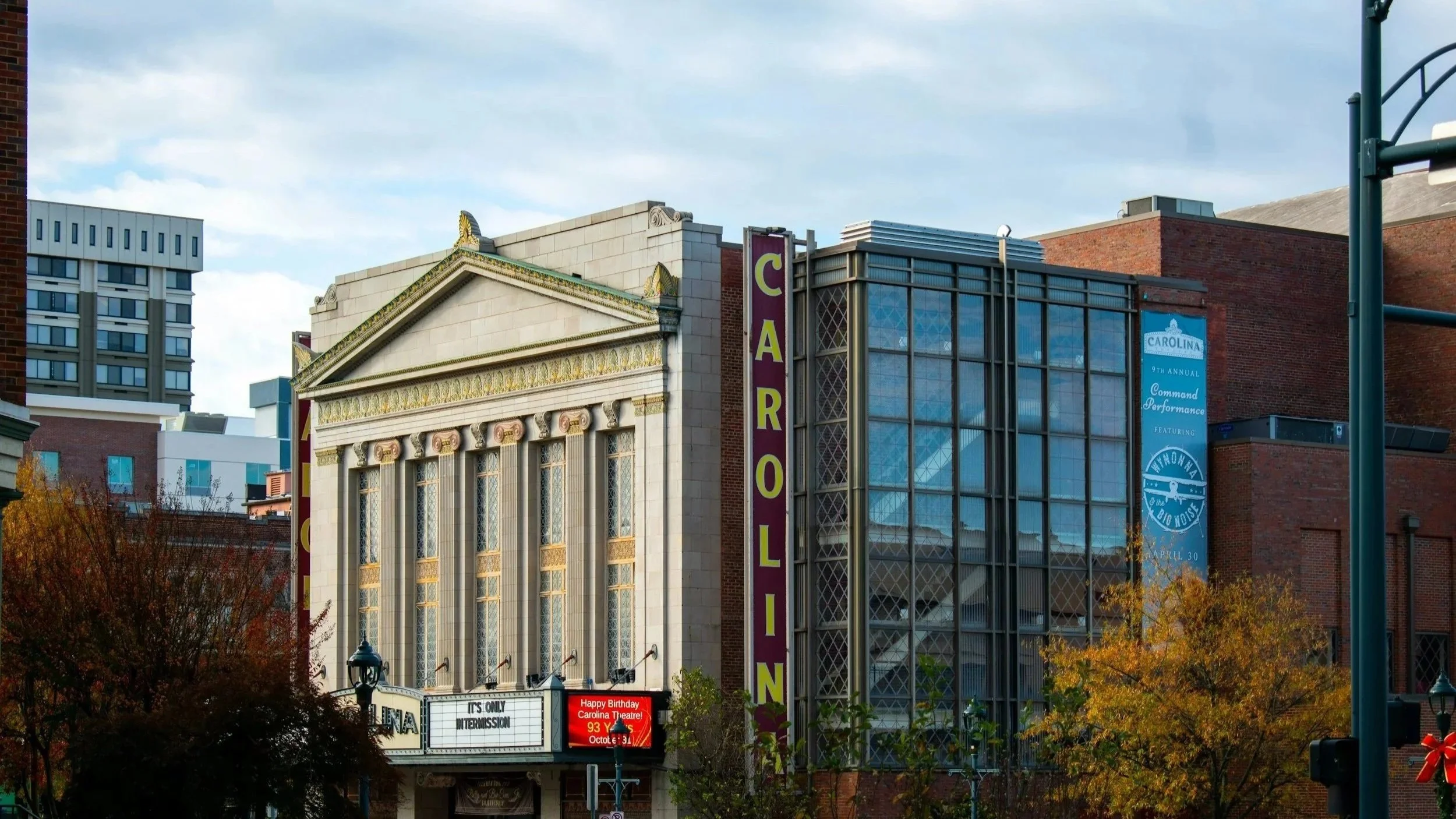 Modern view of The Carolina Theatre in Greensboro, North Carolina.
