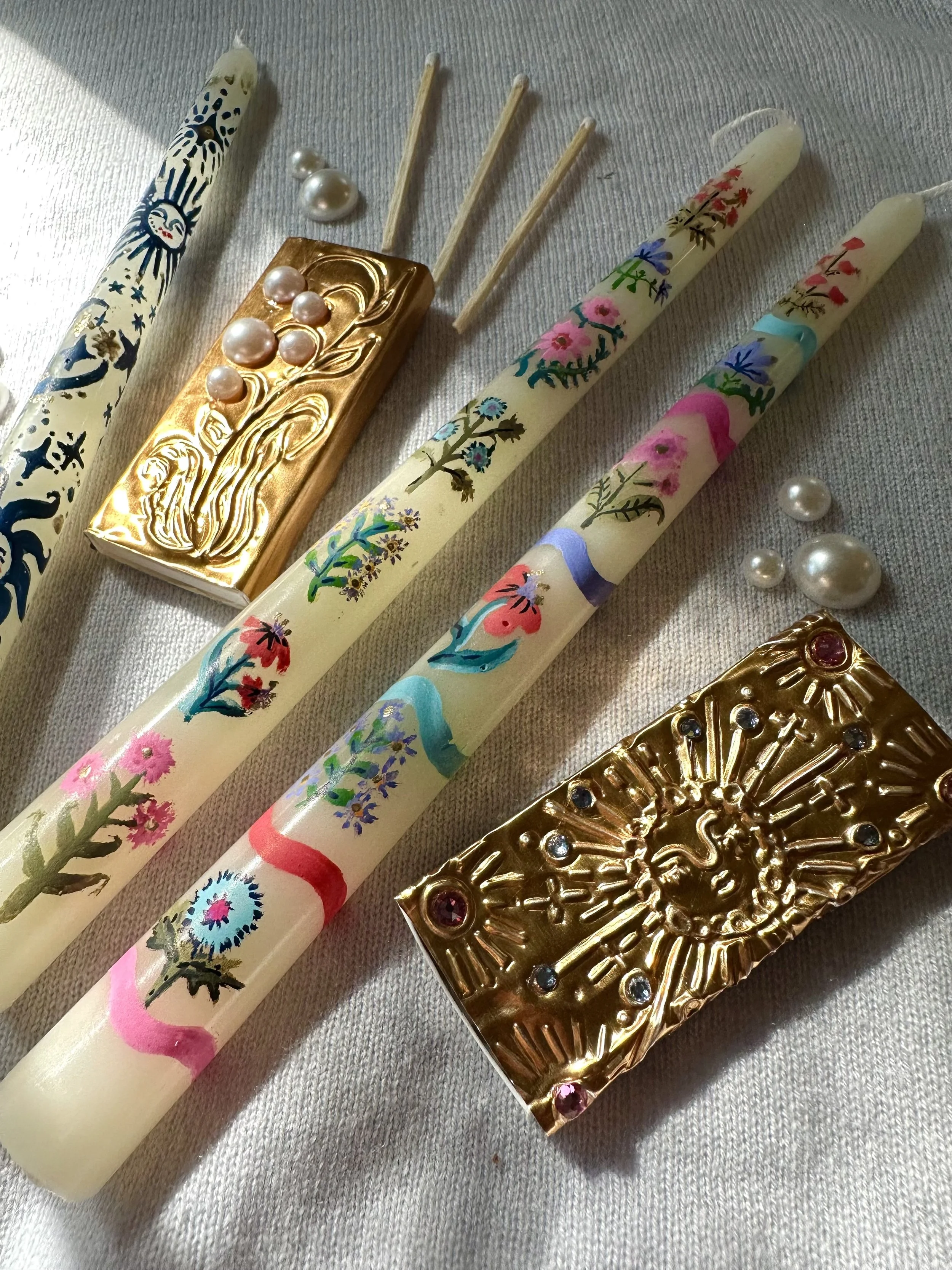Ebb and Glow: Candle Painting + Matchbook Embossing