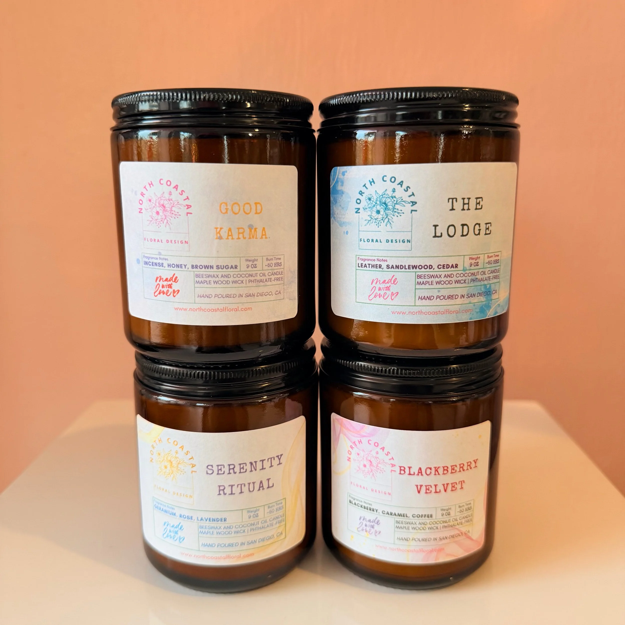 Hand-Pour 100% Coconut Oil & Beeswax Candles (local)