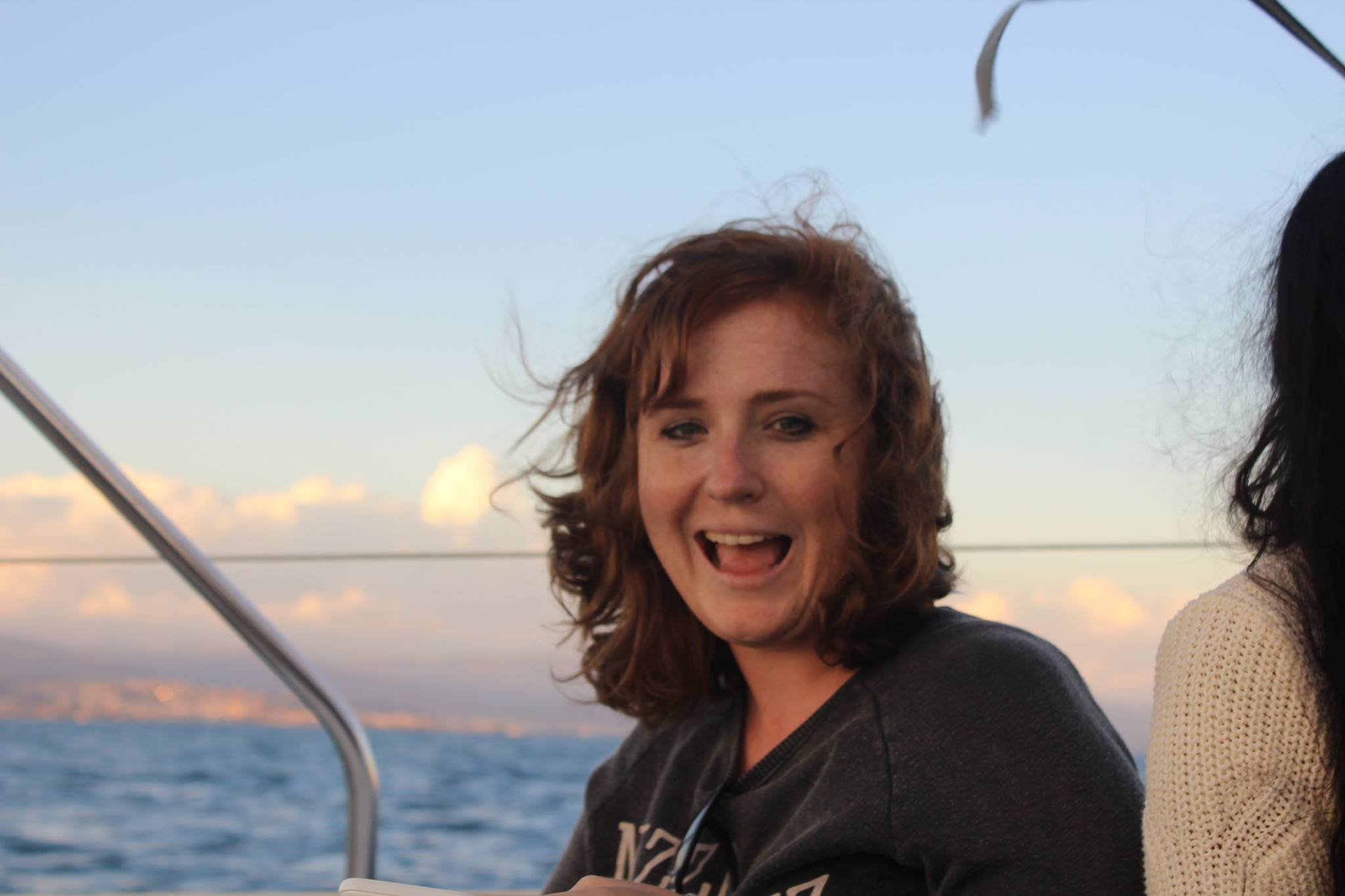 Candid shot of a girl on a boat