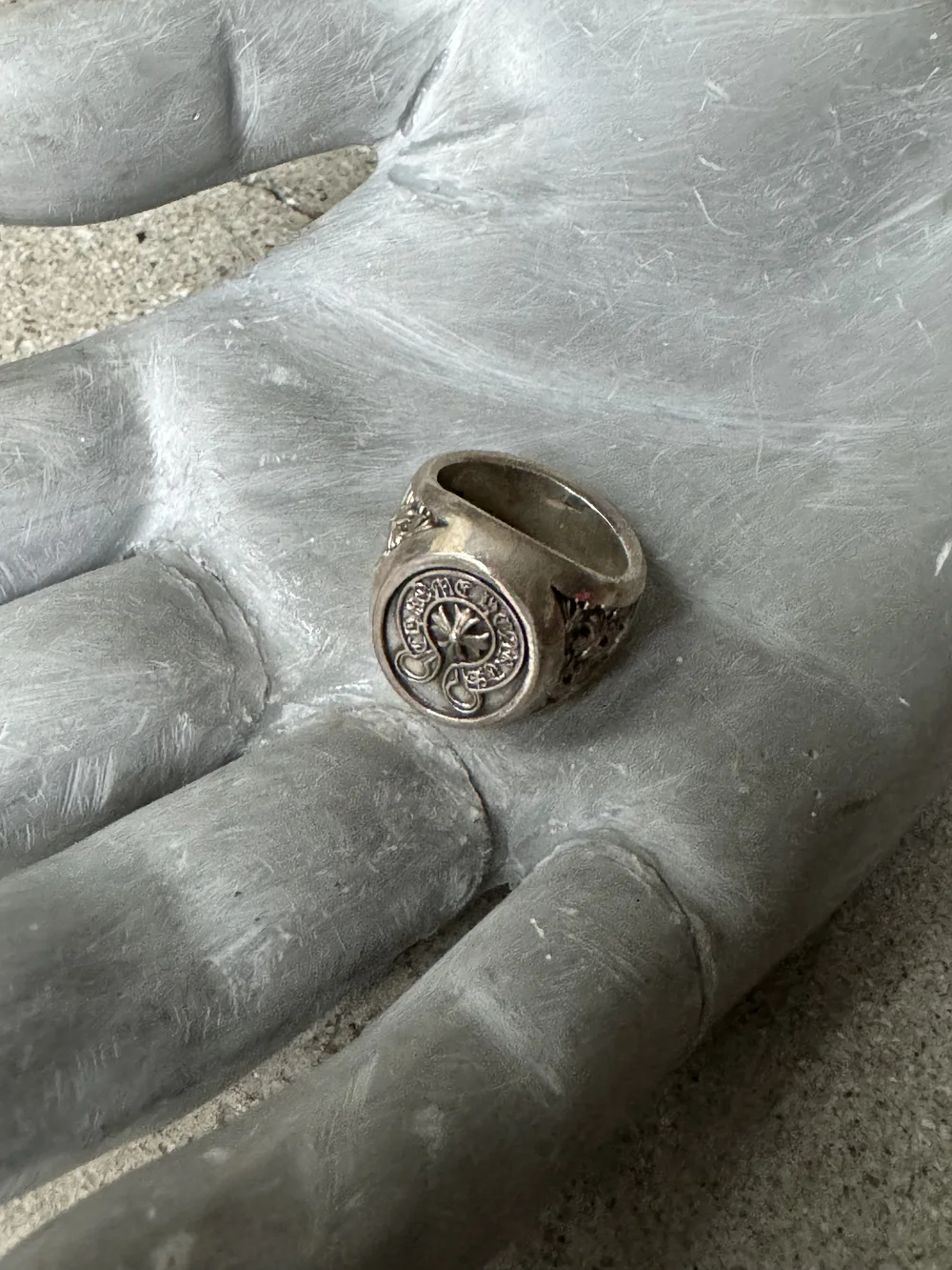 クロムハーツ　925 Silver Ring CHROME HEARTS CH Silver 925 Classic Oval Cross Star Ring