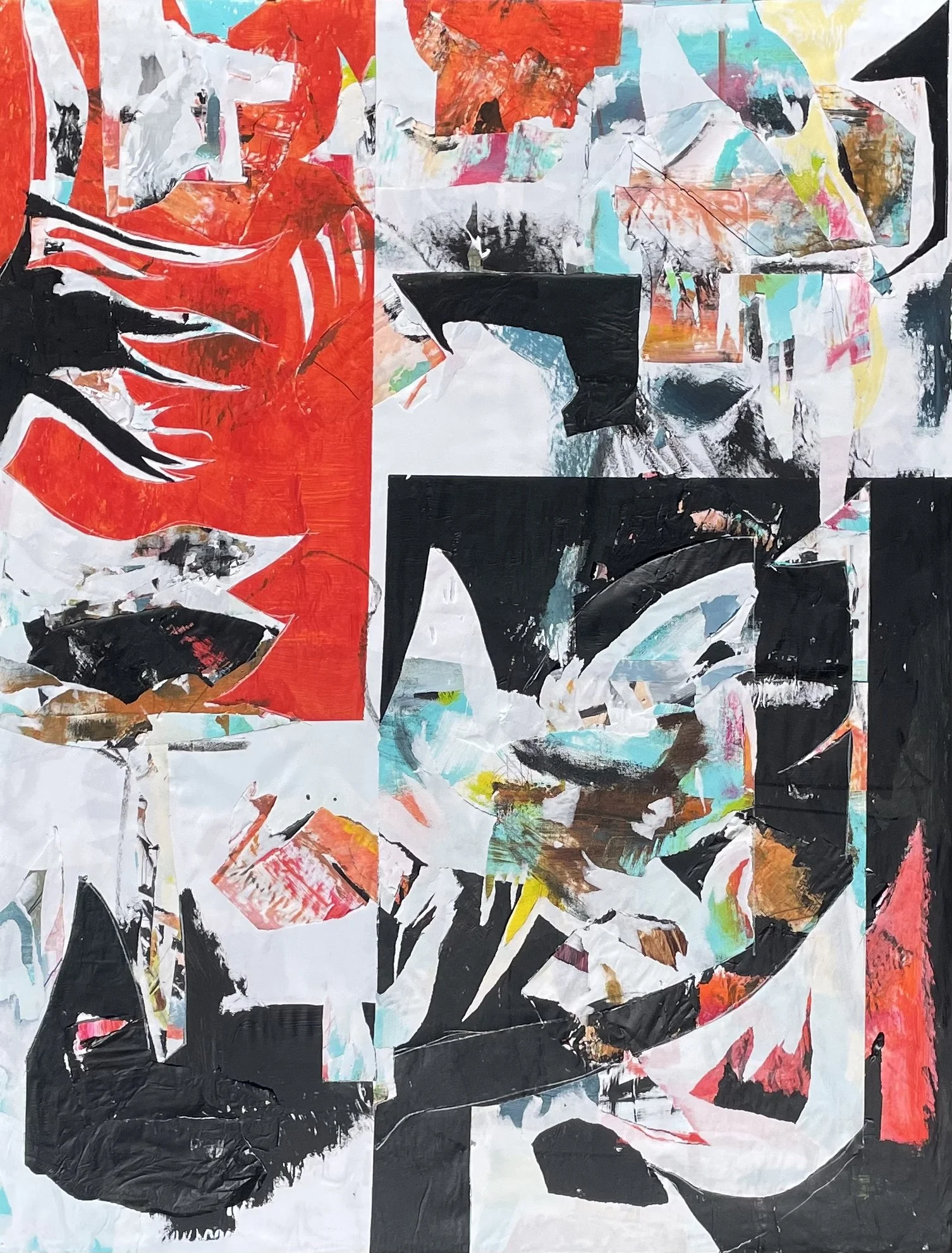 Acrylique, collage/décollage sur toile, 2026