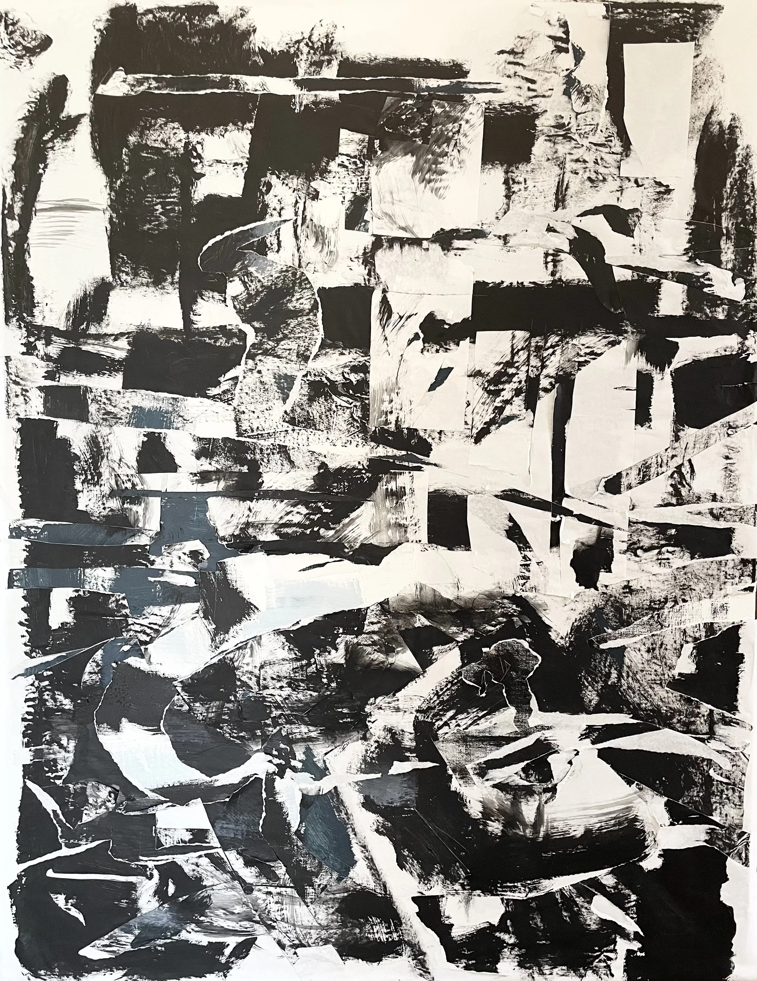 Acrylique, collage/décollage sur toile, 2026