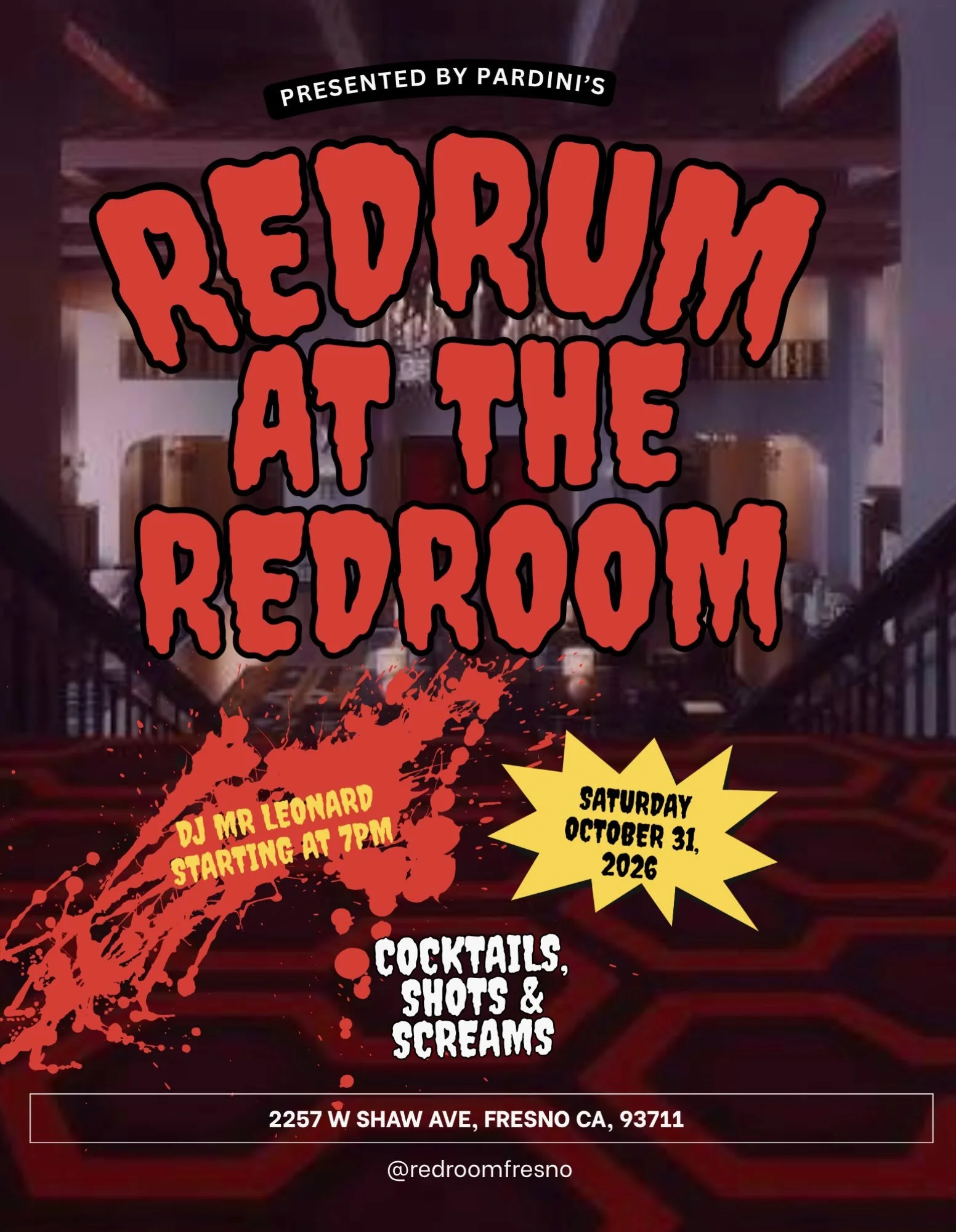 🎃 Join us this Saturday at The Red Room for specialty cocktails, a costume contest, and all the spooky vibes! 👻 DJ Leonard will be spinning vinyl from 7p-10p. Dress to impress! 🕸️🥂

❗️THIS WEEK&rsquo;S HOURS: We will be open Wednesday 5p-10:30p l