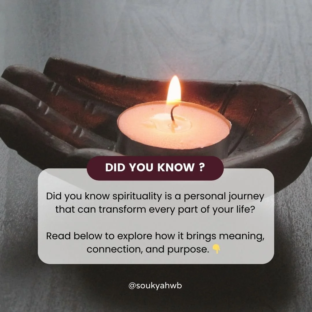 🌌 Did you know spirituality is more than a belief system? It&rsquo;s a personal journey that can transform your entire life.

At Soukya, I go beyond therapies&mdash;I offer a sanctuary for you to reconnect, heal, and grow on all levels: mind, body, 