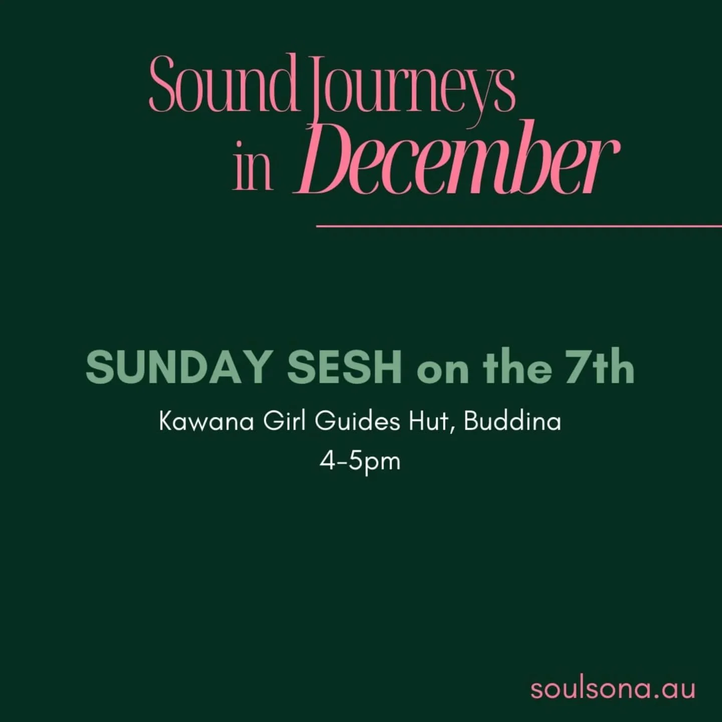 💚 Sharing the sound is sweeter!! Bring someone who could use a little more calm &amp; connection...
Two spots for $30 (my little thank you for an incredible, supportive year back on the Sunshine Coast!)

Find your peace at soulsona.au

Michelle 🌸
.
