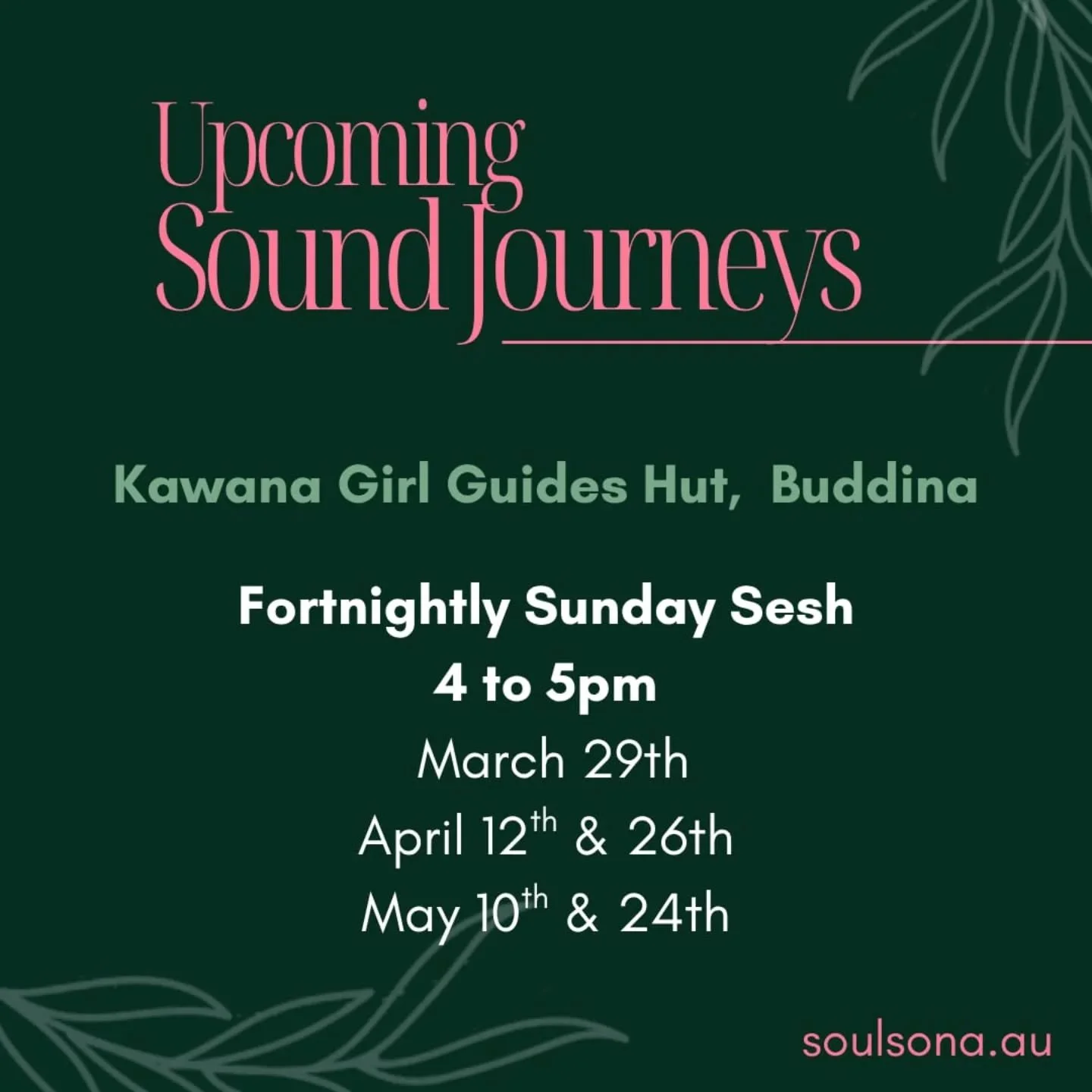 To find your space, book in at soulsona.au

💚💚
Michelle