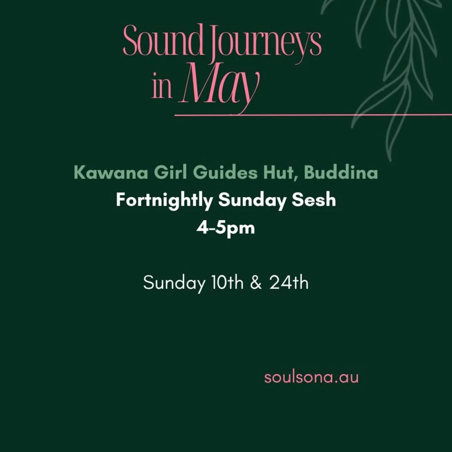 These cooler days bring on that restful energy of slowing down &amp; getting cosy... 

🌿 10th May (Mothers Day special 2 spots for $45) &amp; 24th May
🌿 4-5pm at Kawana Girl Guides Hut
🌿 $30

Join us by booking your space at soulsona.au

Michelle 