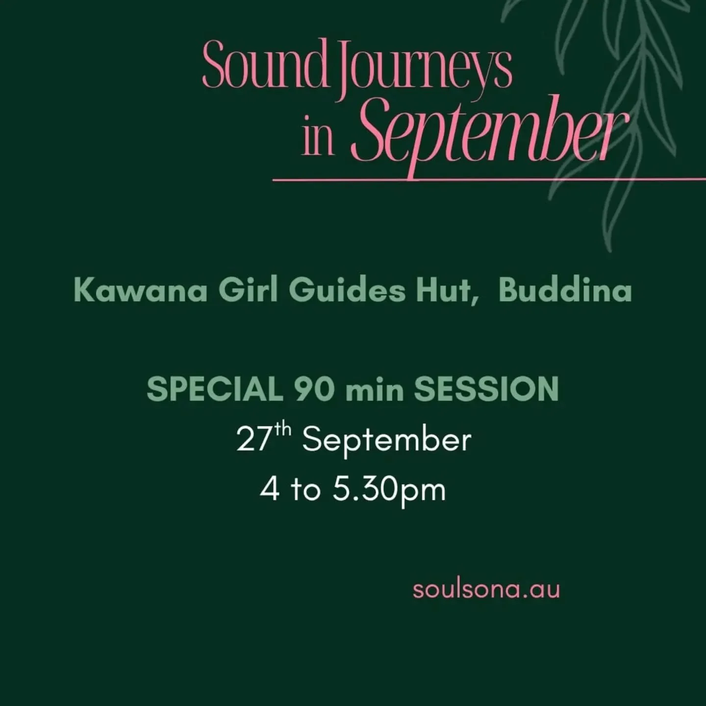 💚 There&rsquo;s only one Sunday Sound Journey for September - the 27th.. and, honestly, that feels like ages away!

So&hellip;. how about we make that a 90 minute session!

I have been wanting to try the 90 minute sound journey for a while now, and 