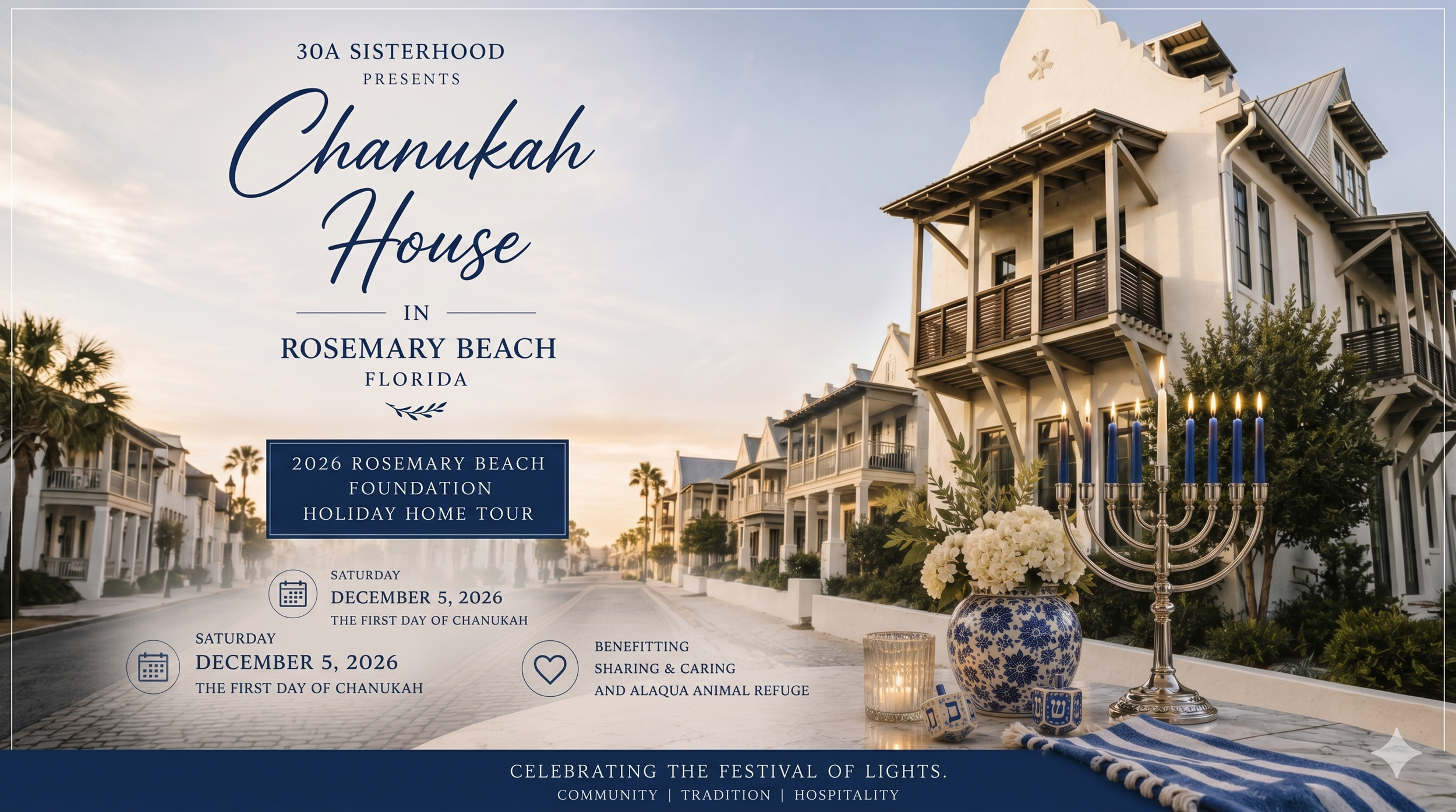 Chanukah House in Rosemary Beach — 2026 Holiday Home Tour