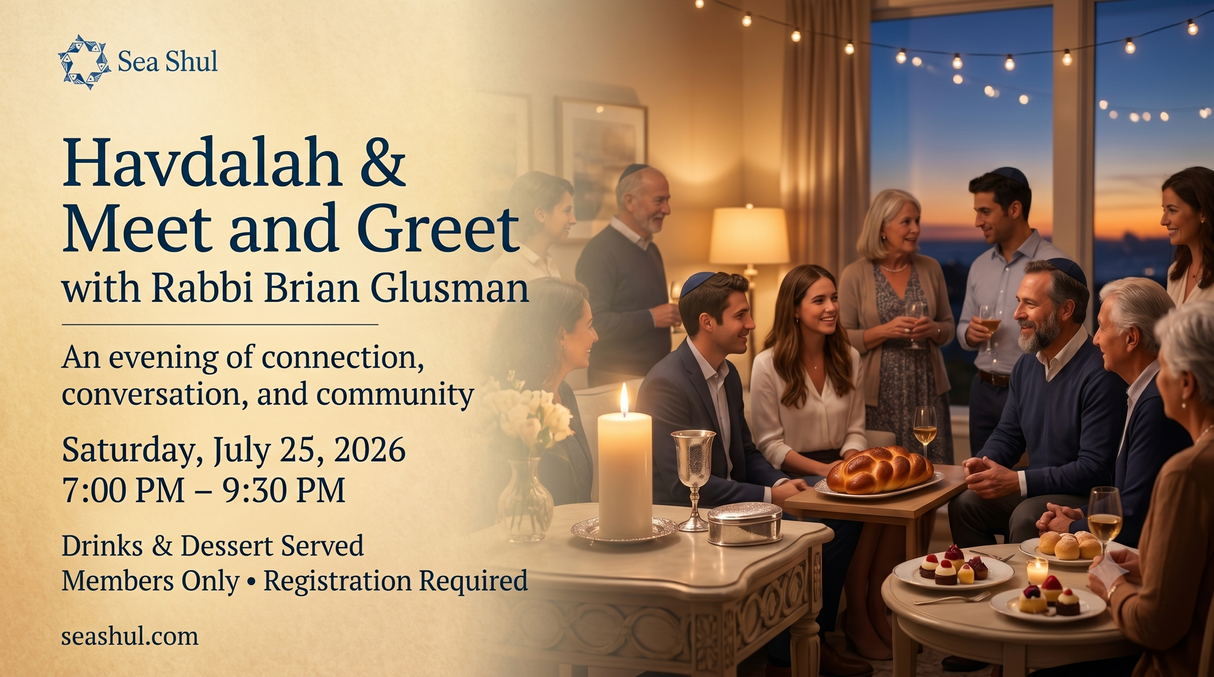 Havdalah &amp; Meet and Greet with Rabbi Brian Glusman