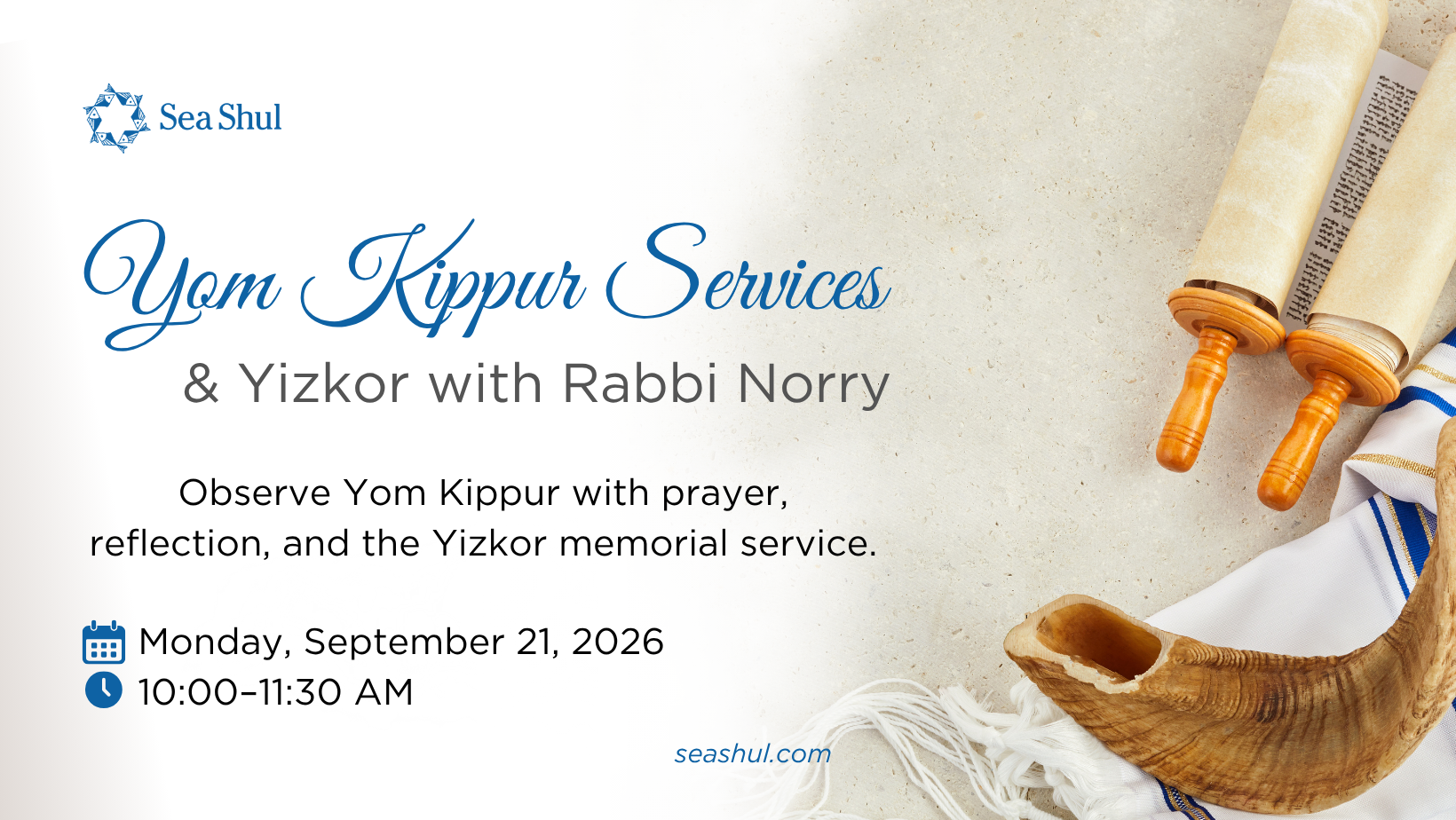 Yom Kippur Services &amp; Yizkor with Rabbi Norry