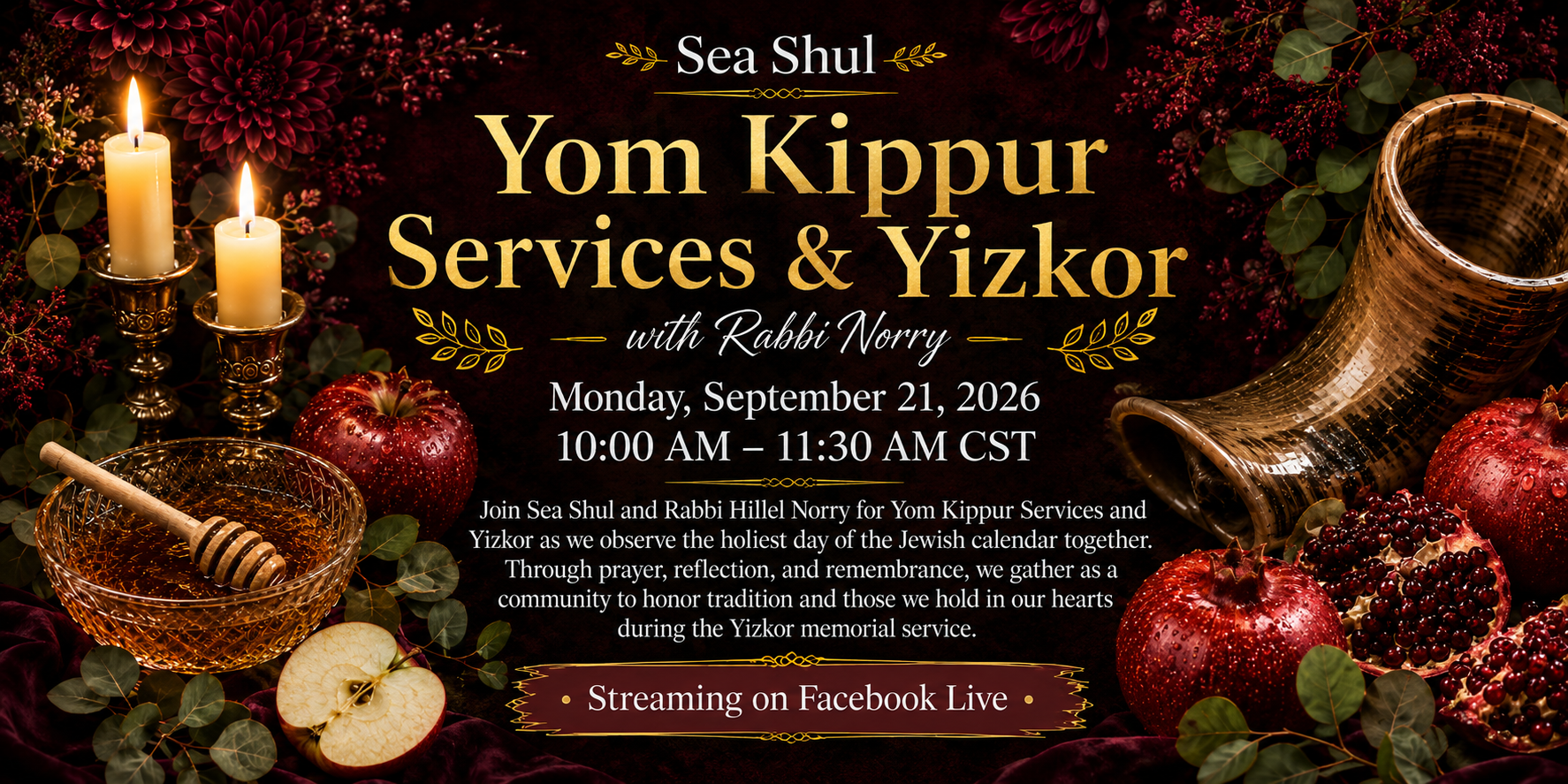 Yom Kippur Services & Yizkor with Rabbi Norry